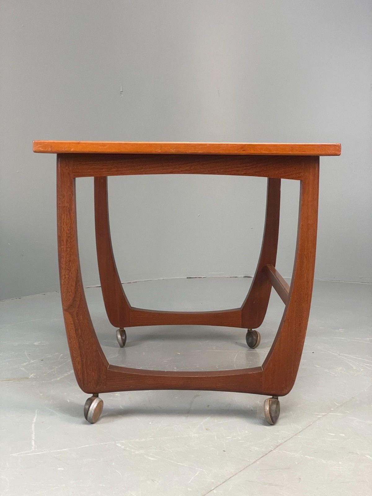 Furniture Vintage Teak Side Table On Castors 1970s Mid Century Modern Eb10678 Mwoo photo