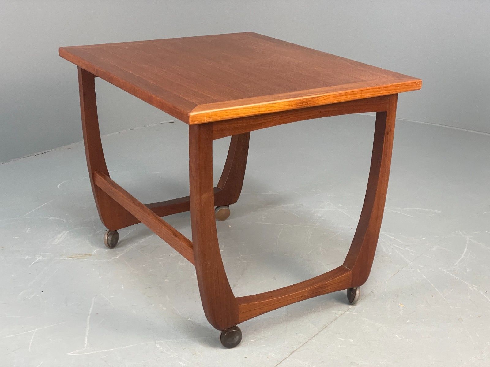 photo buy Vintage Teak Side Table On Castors 1970s Mid Century Modern Eb10678 Mwoo