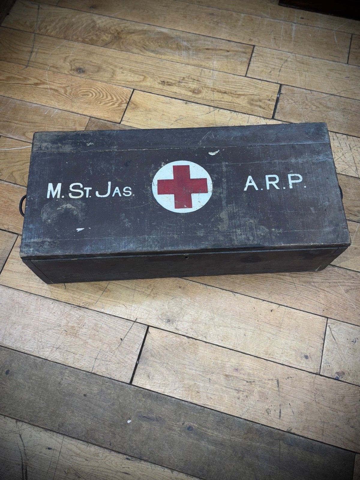 Vintage Original World War 2 Medical Wardens Box St James London photo furniture