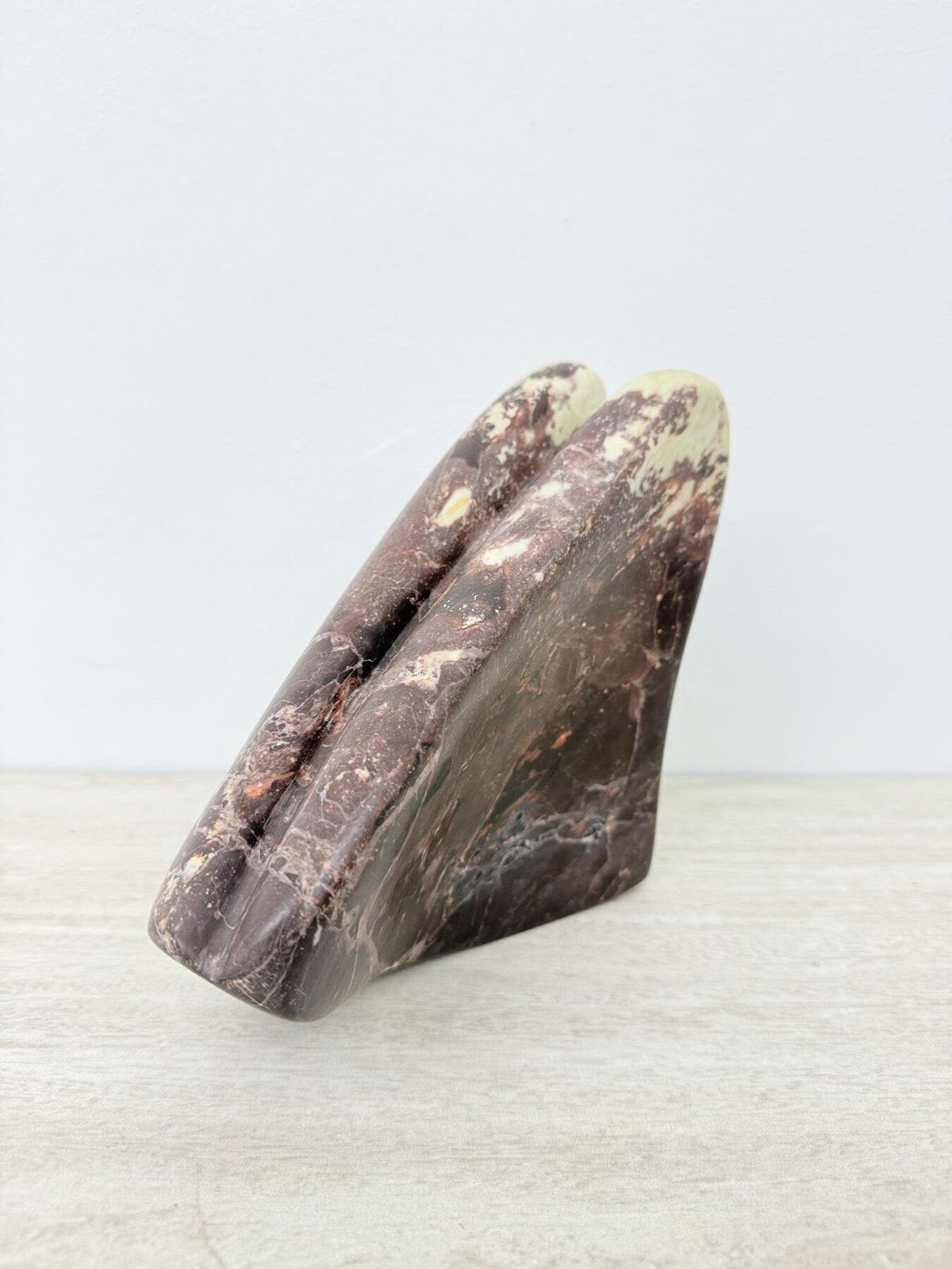 Art Vintage Mid Century Red Marble Abstract Organic Modern Sculpture , 1980s photo