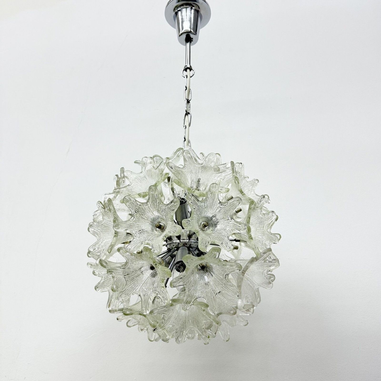 Verlichting Spectaculaire Murano Glazen Bloemkroonluchter Van Venini Voor Veart, Italië Jaren 1970 photo