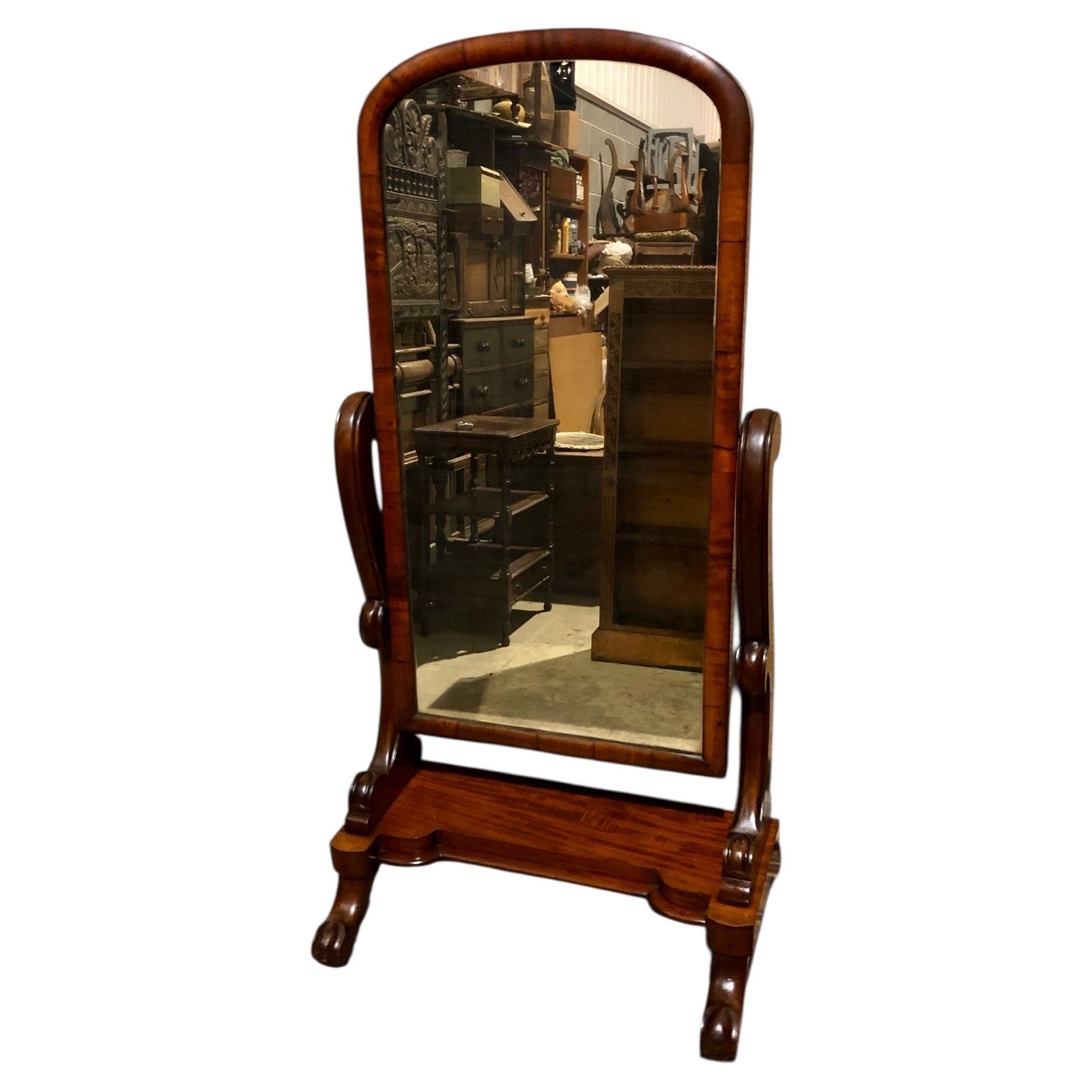 Handsome Victorian Mahogany Cheval Mirror photo furniture