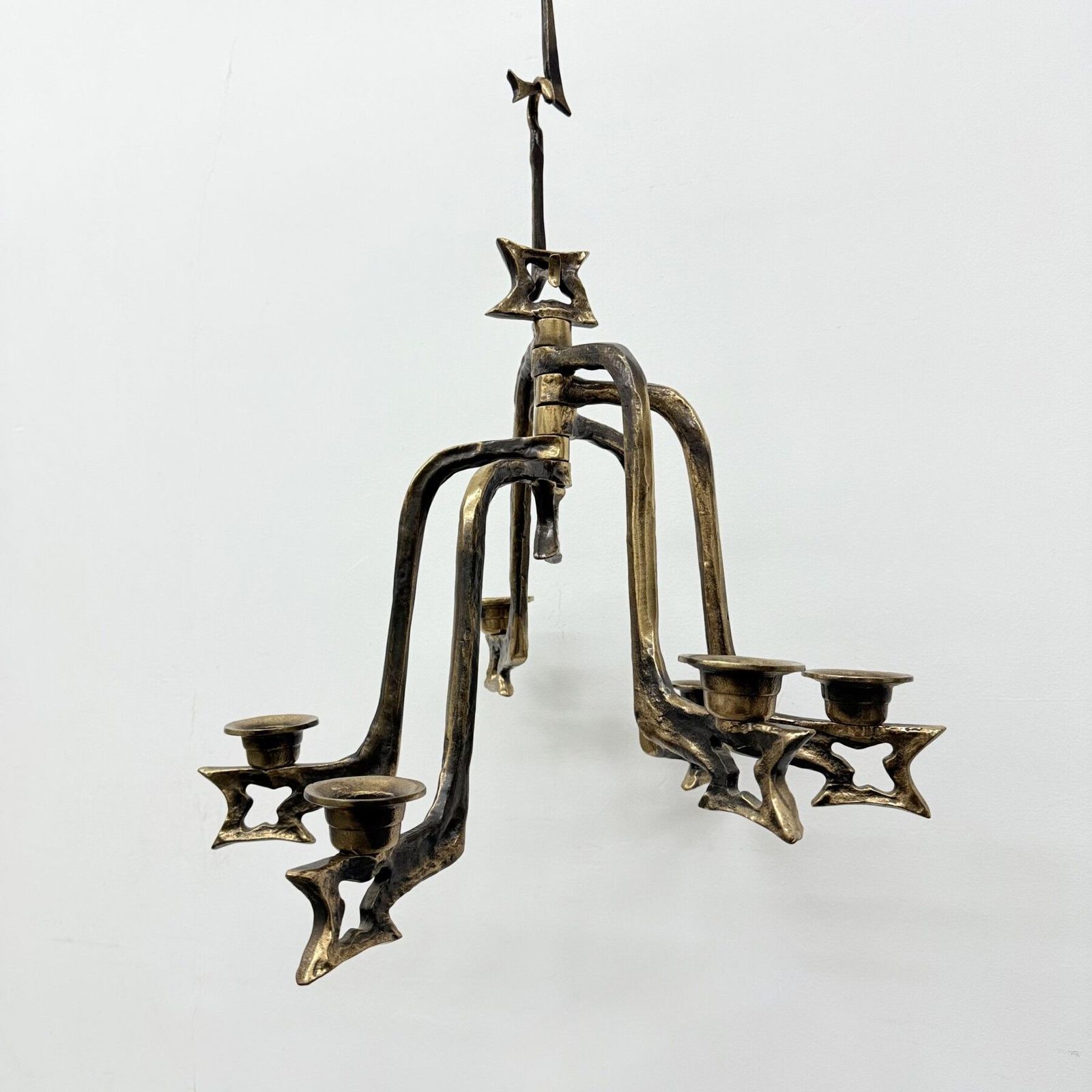 Grote Brutalistische Bronzen Hangende Kandelaar, Jaren 1970 photo for sale