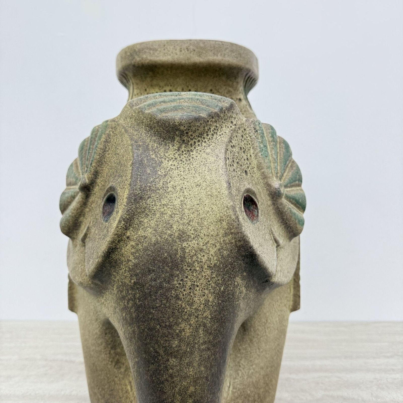 Olifant Keramische Plantensokkel Van Bay West Germany, Jaren 1970 photo vinterior