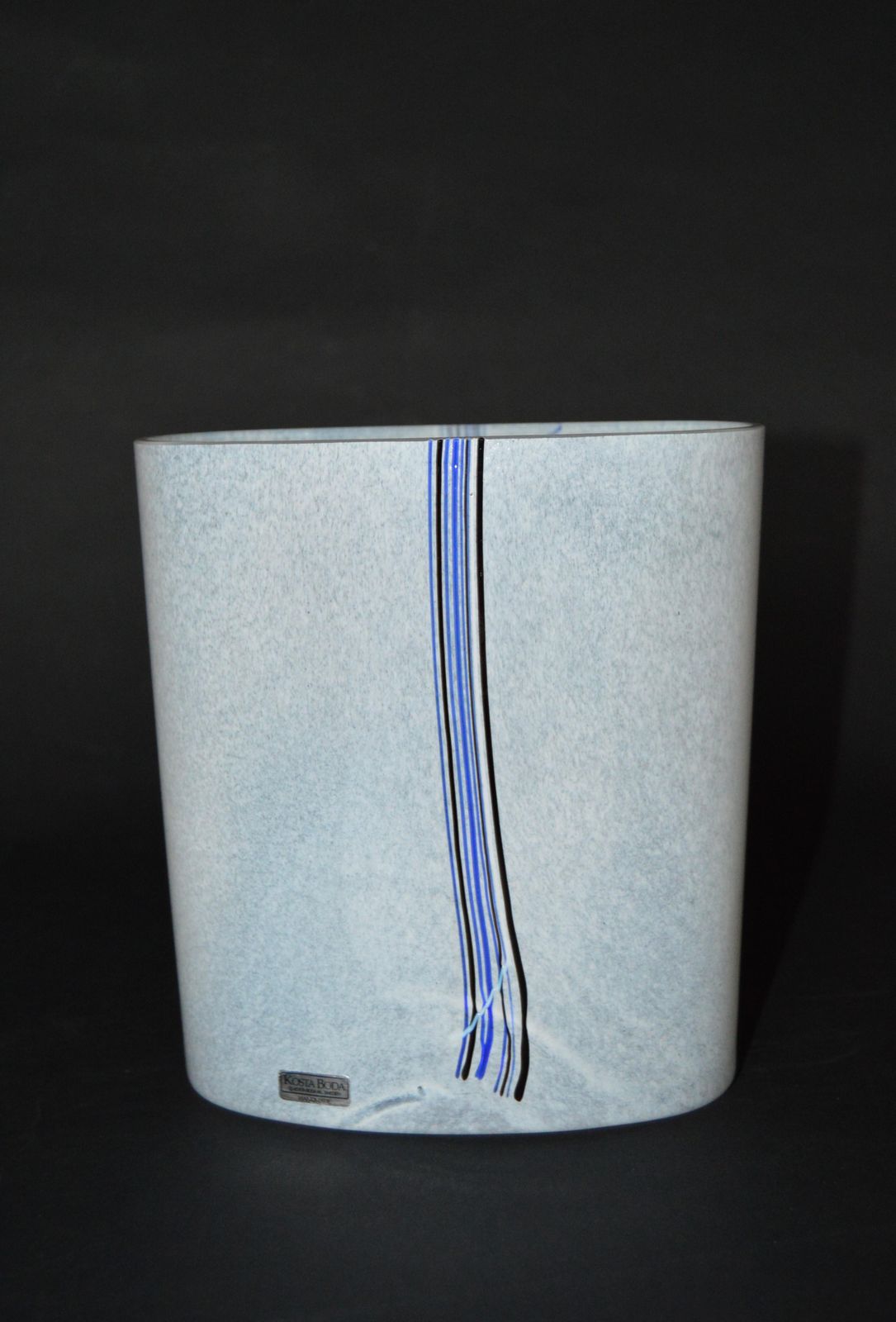 Swedish Art Glass Rainbow Vase By Bertil Vallien For Kosta Boda, 1970s photo vinterior