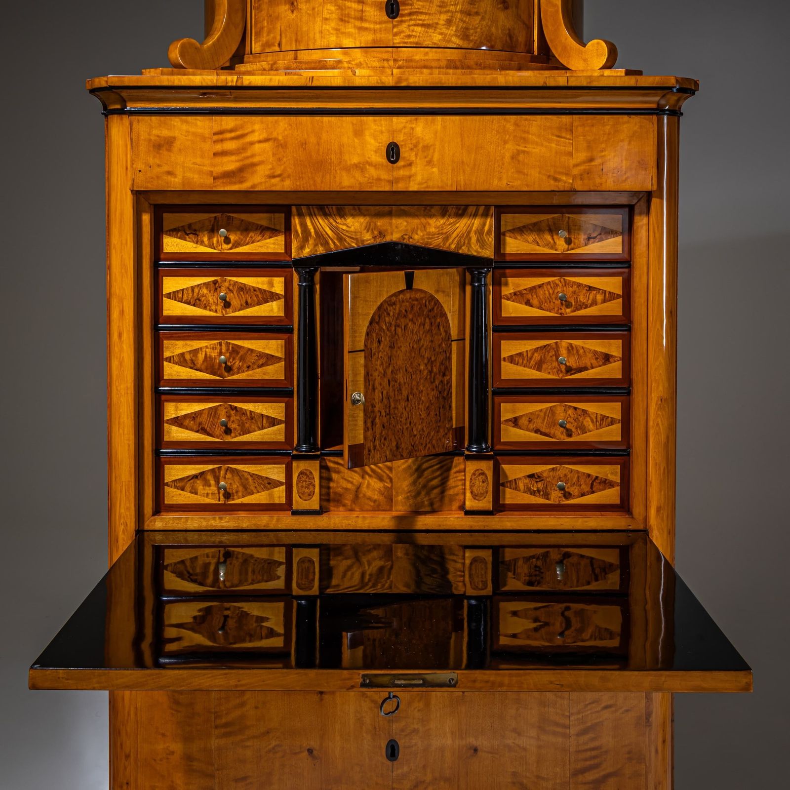 Biedermeier Secretary Desk In Birch, Germany, Circa 1830 photo Furniture