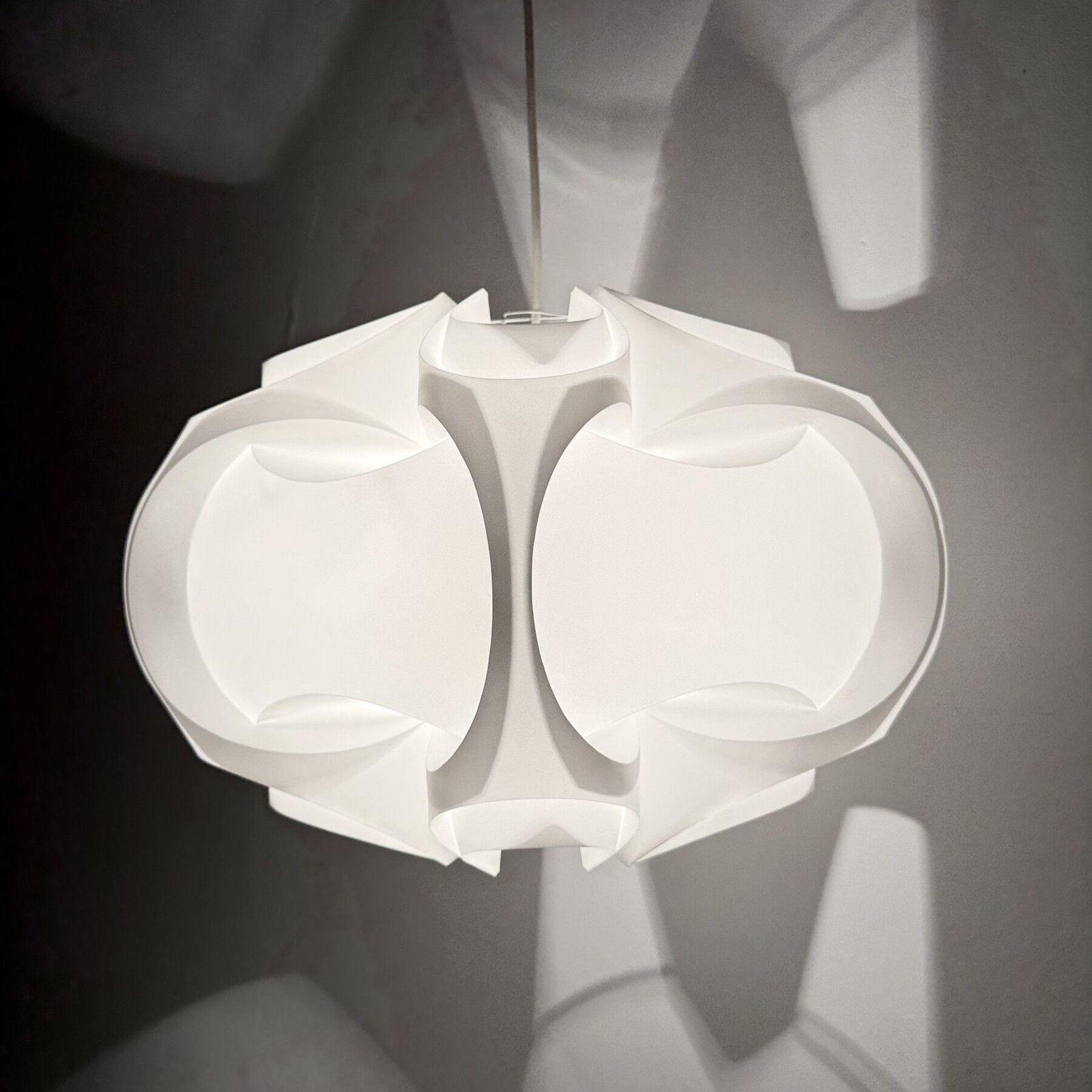 Le Klint Sculpturale Hanging Lamp Danish Design White Origami Pendant Scandinavian , 1970s photo for sale