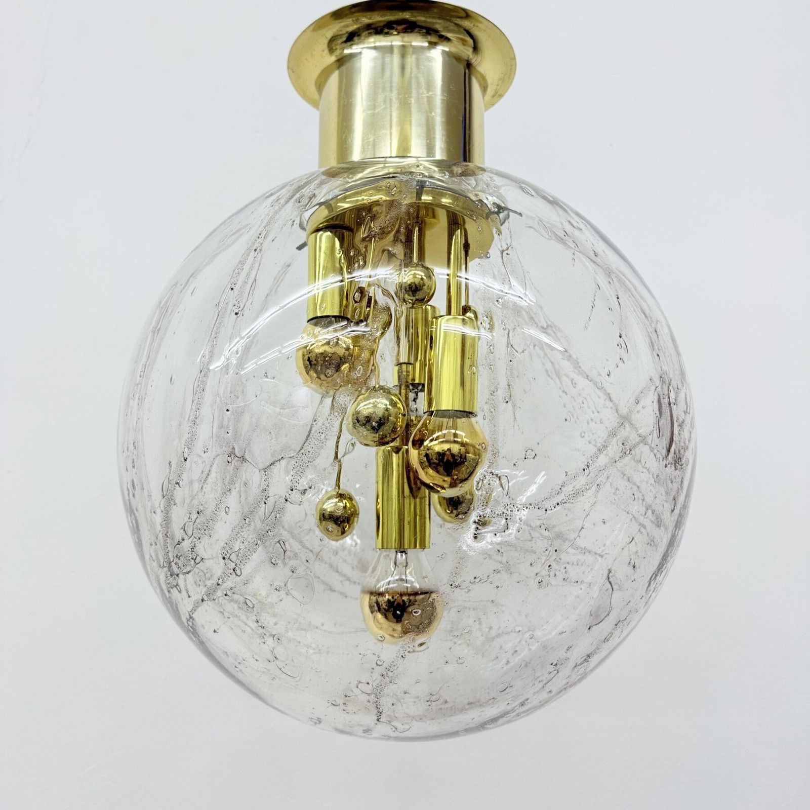 Doria Leuchten Glazen Plafondlamp Grote Bol, Jaren 1970
