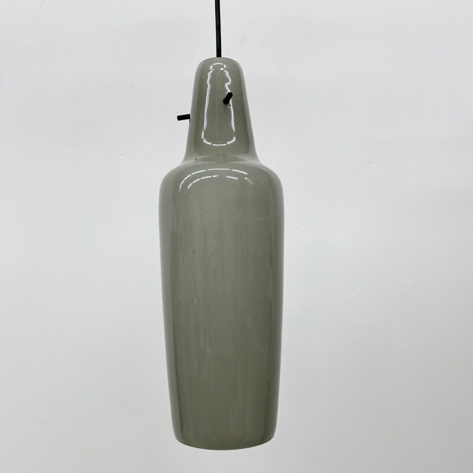 Mid Century Grijze Glazen Hanglamp, Ca. Jaren 1960, Scandinavisch