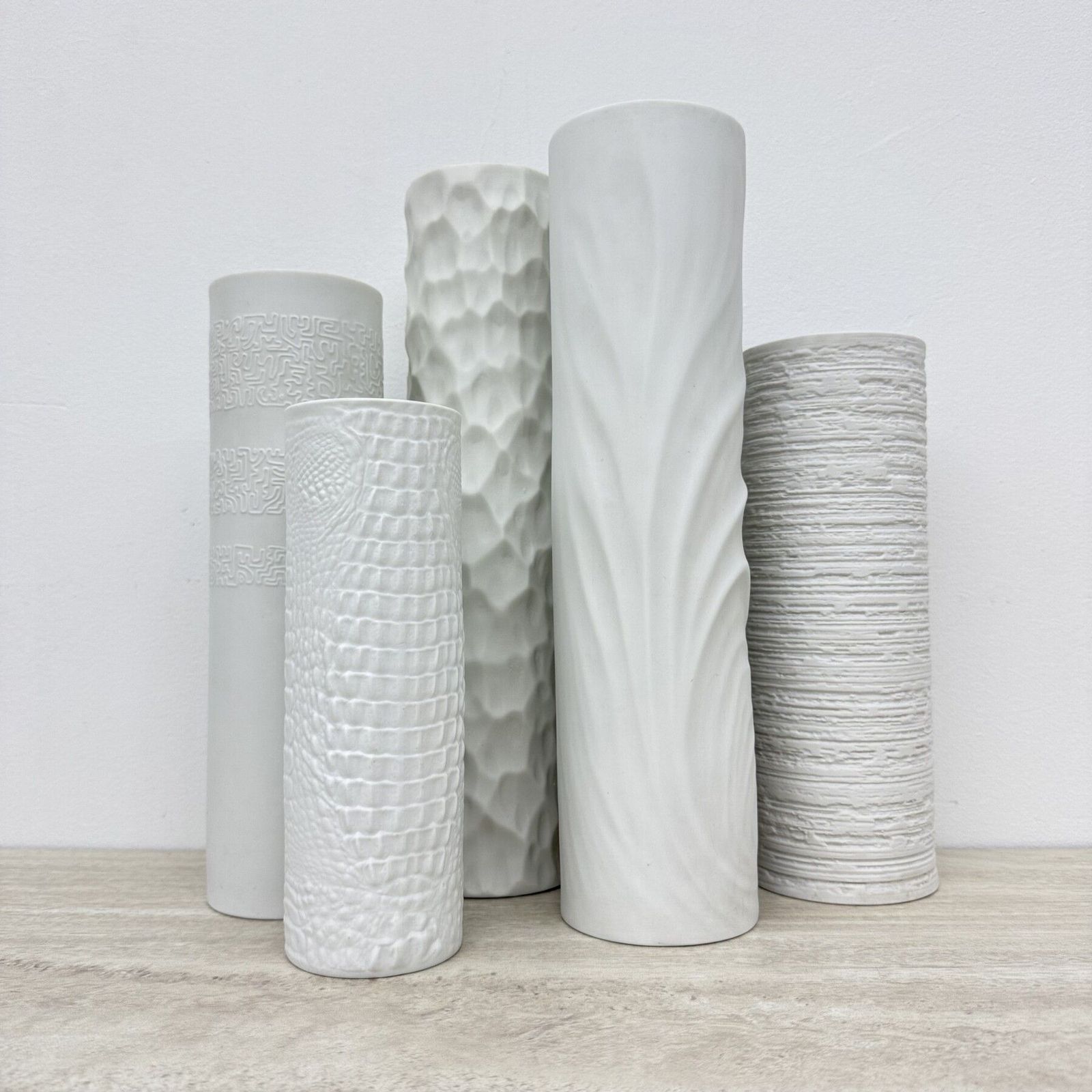 Set Of 5 German Bisque Vases Kaiser Rosenthal Arzberg , 1960s photo furniture