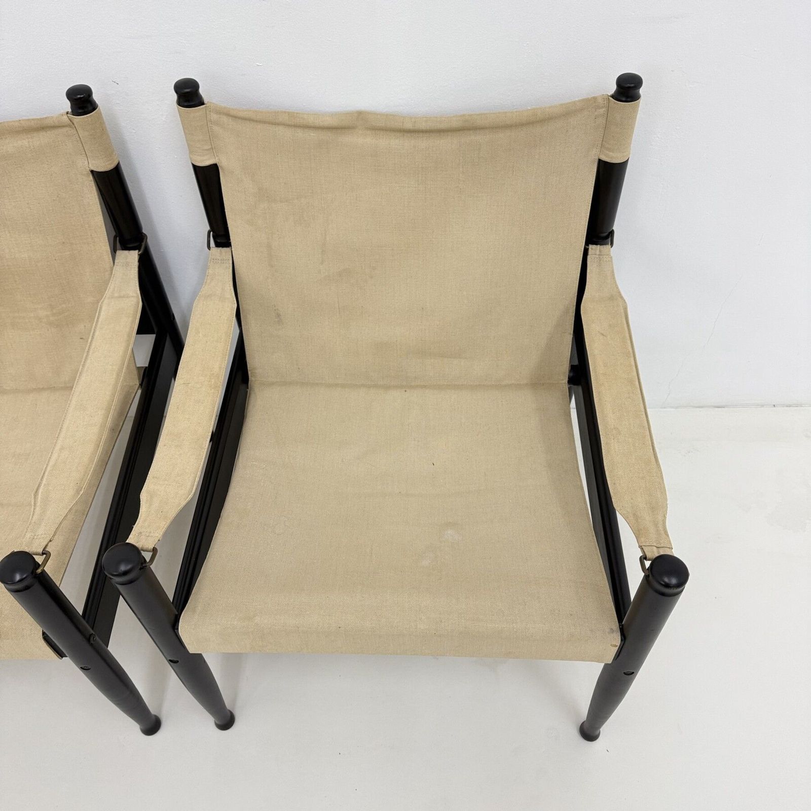 958.0 Set Of Mid Century Danish Safari Chairs By Erik Wørts For Niels Eilersen, 1960s photo