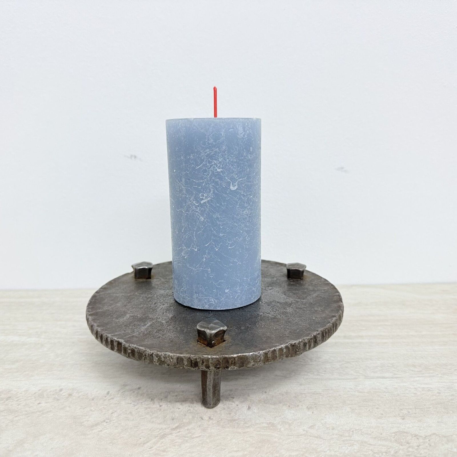 Brutalist Metal Candle Holder , 1970s photo Home Decor