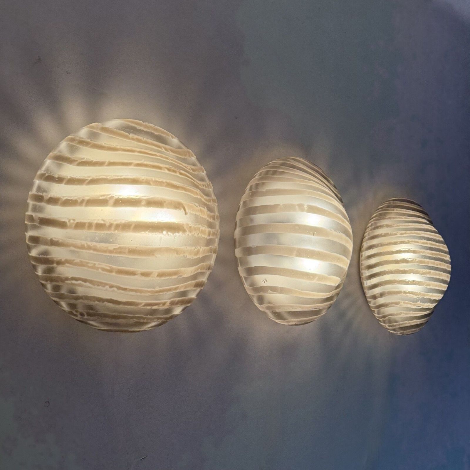 Set Van 3 Peil & Putzler Opbouw Wandlampen 'Zebra', Jaren 1970, Duitsland photo vintage
