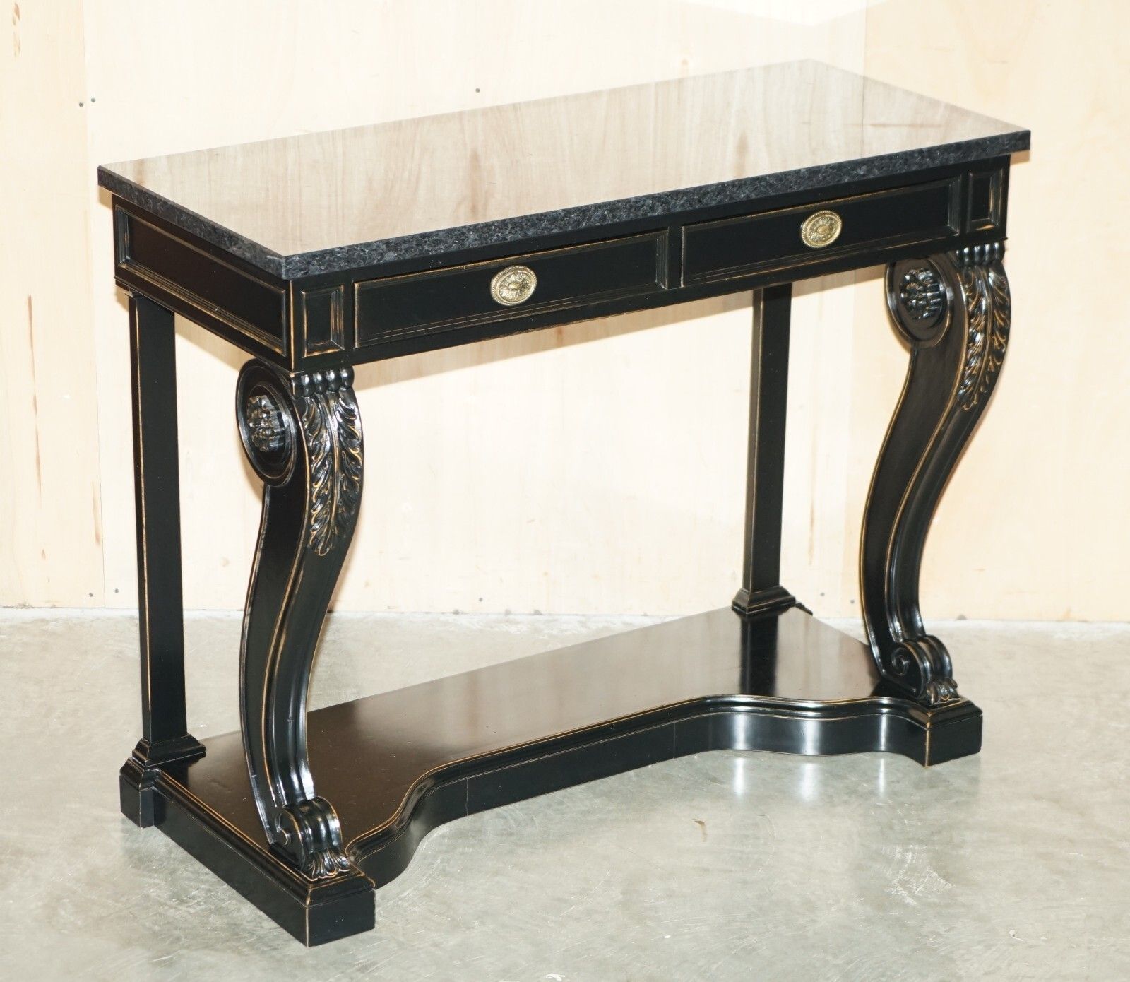 Pair Of £34,000 Ralph Lauren Clivedon Mahogany Macassar & Marble Console Tables photo for sale