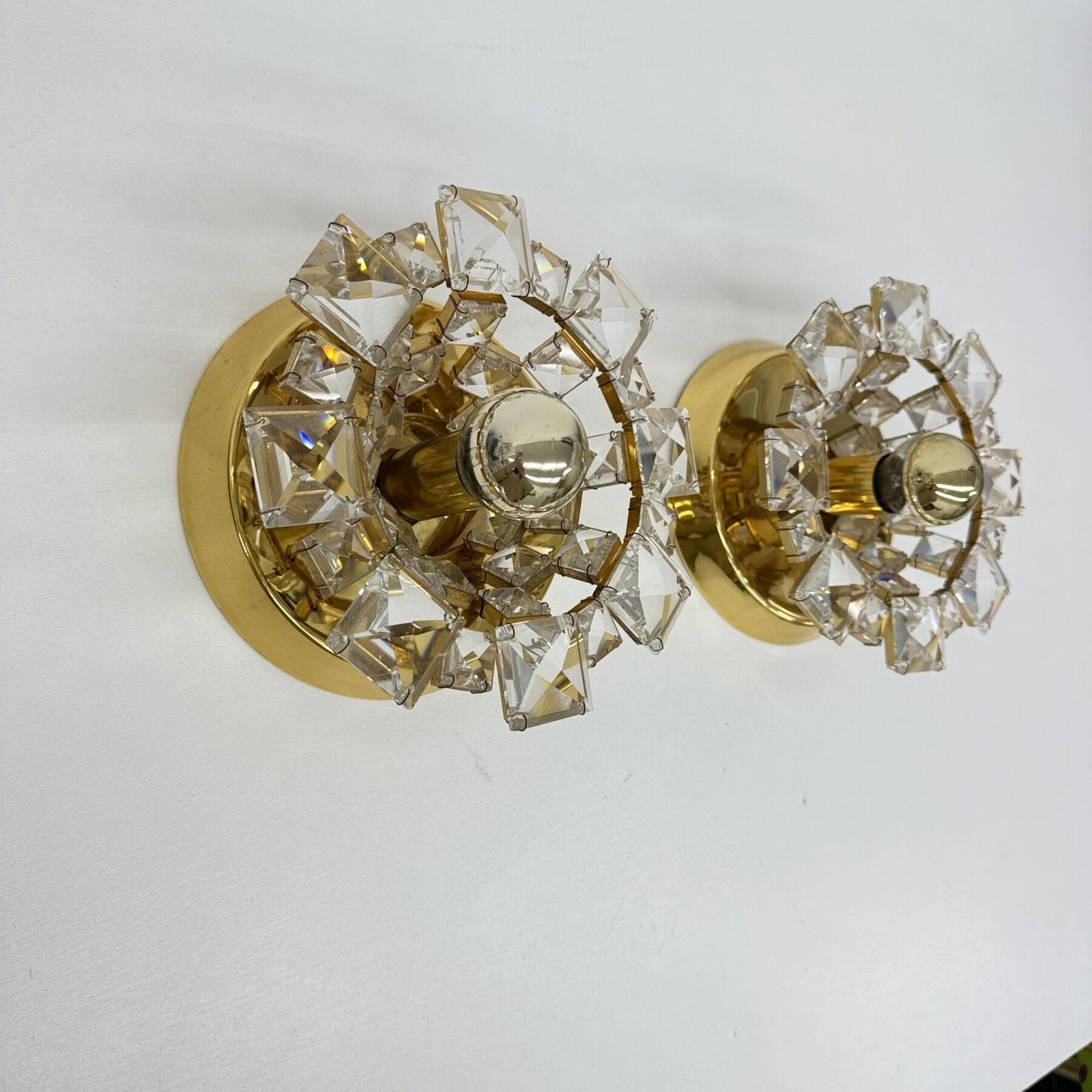 photo vinterior Set Of 2 Palwa Crystal Wall Lamps Sconce Lamp , 1970’s Germany