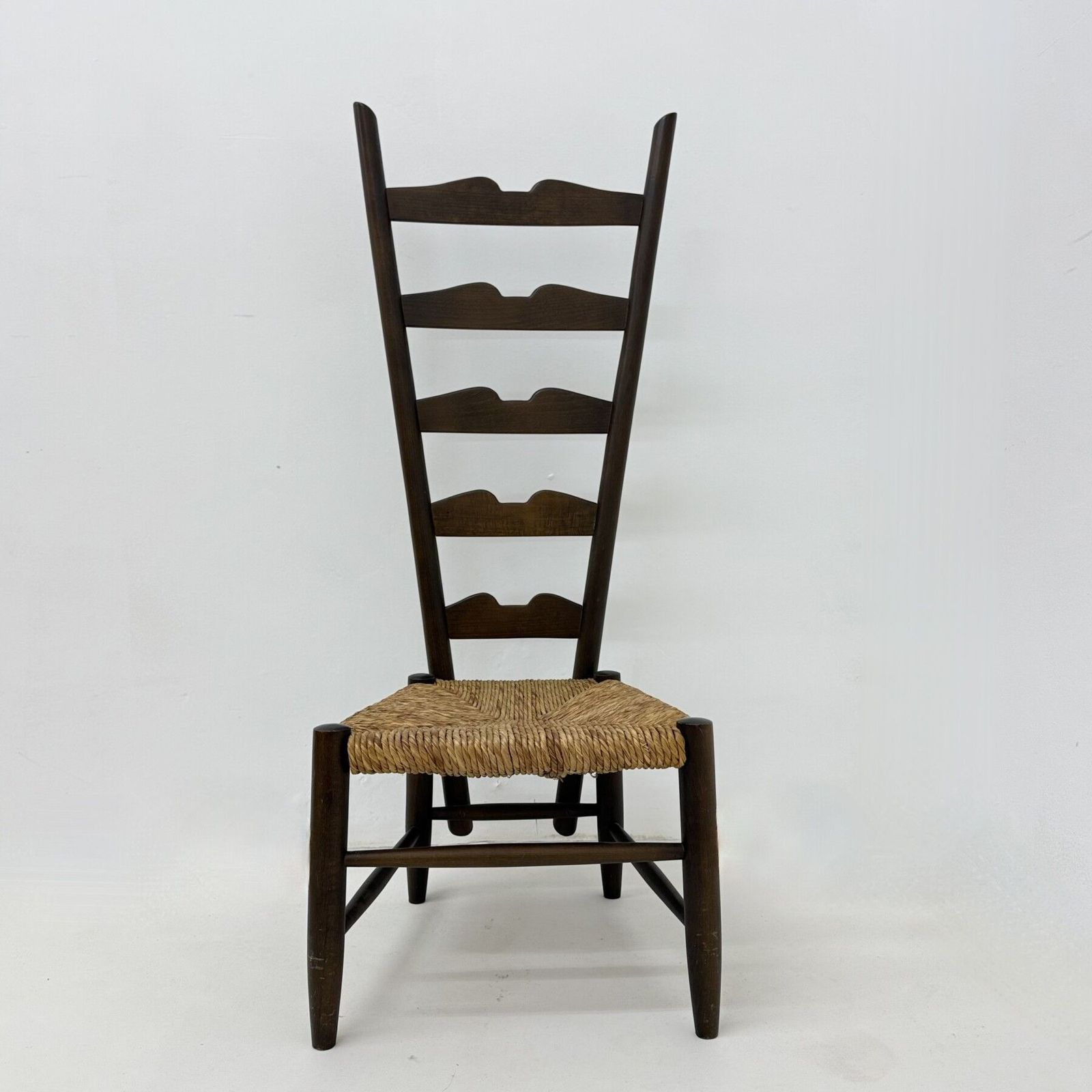 Gio Ponti Haardstoel Met Ladderleuning In Walnoot Voor Casa E Giardino, Italië, Jaren 1930 photo furniture