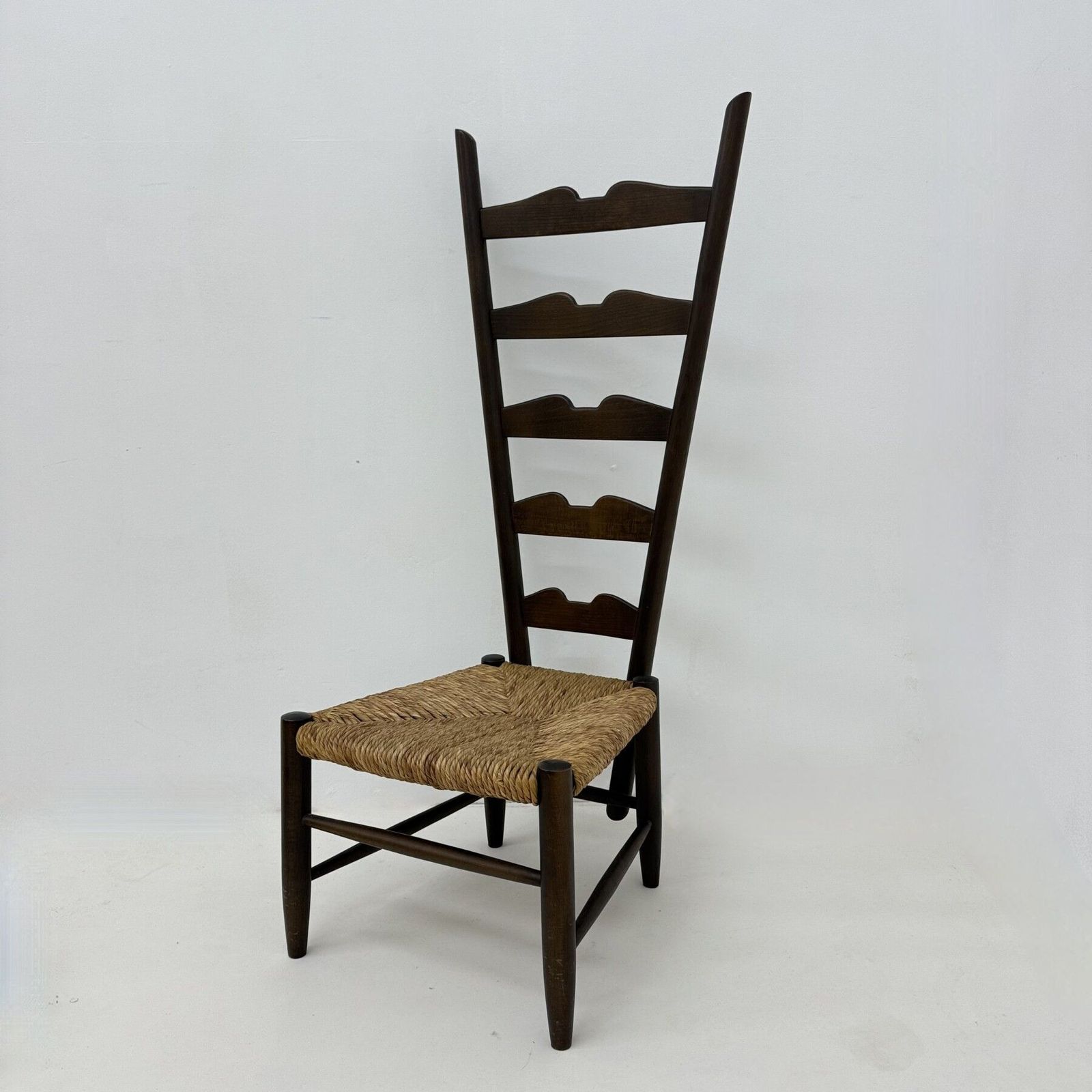 photo vinterior Gio Ponti Fireside Ladder Chair In Walnut For Case E Giardino Italy , 1930s