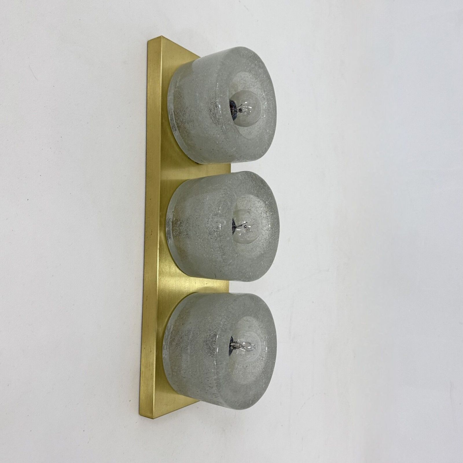 Peil & Putzer Wall Lamp Sconce Ice Glass , 1970s Germany