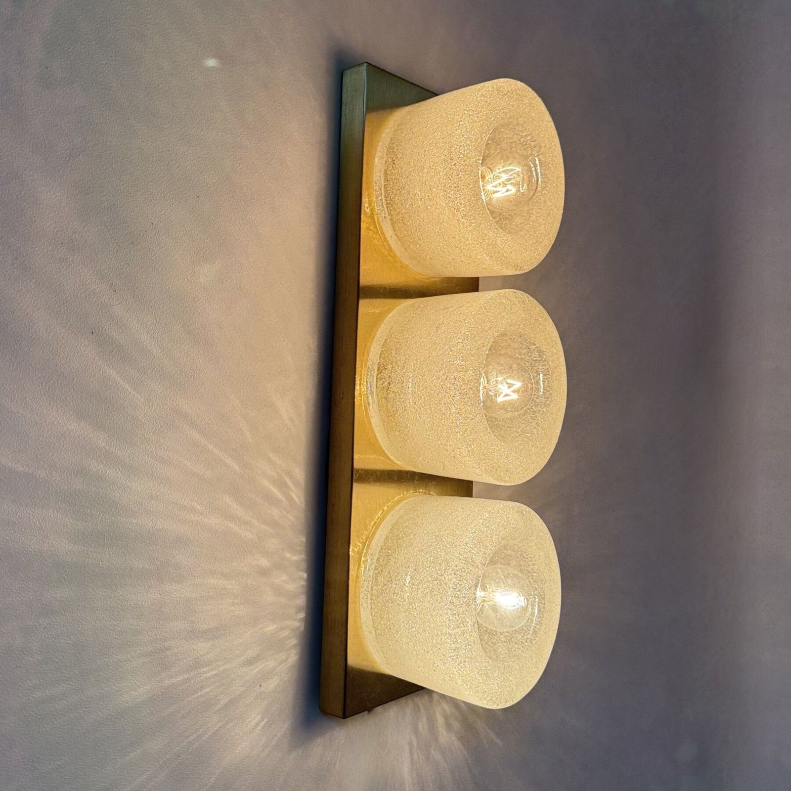 Peil & Putzer Wall Lamp Sconce Ice Glass , 1970s Germany photo buy