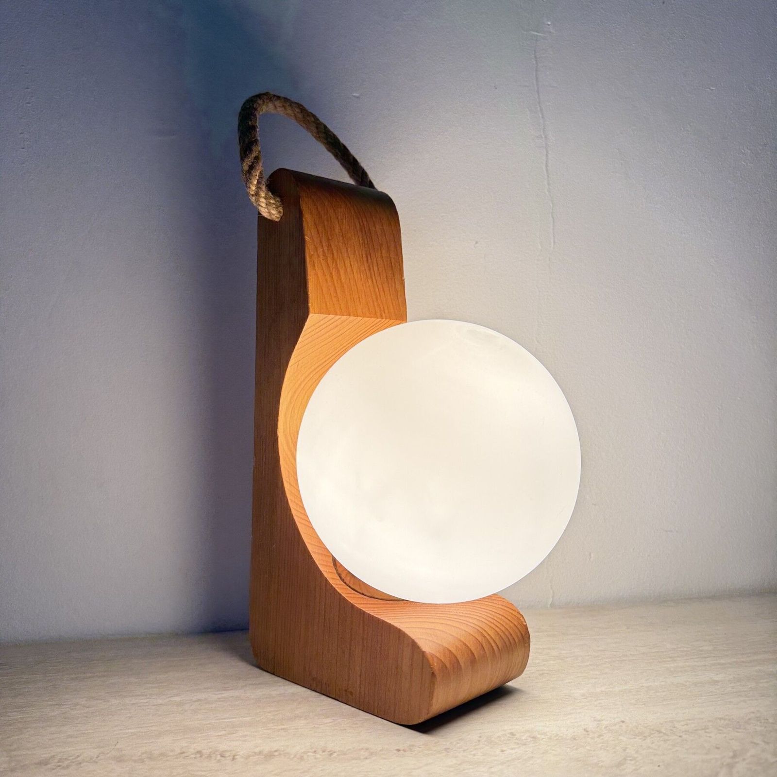 Temde Leuchten Solid Wooden Table / Wall Lamp , 1970s photo furniture