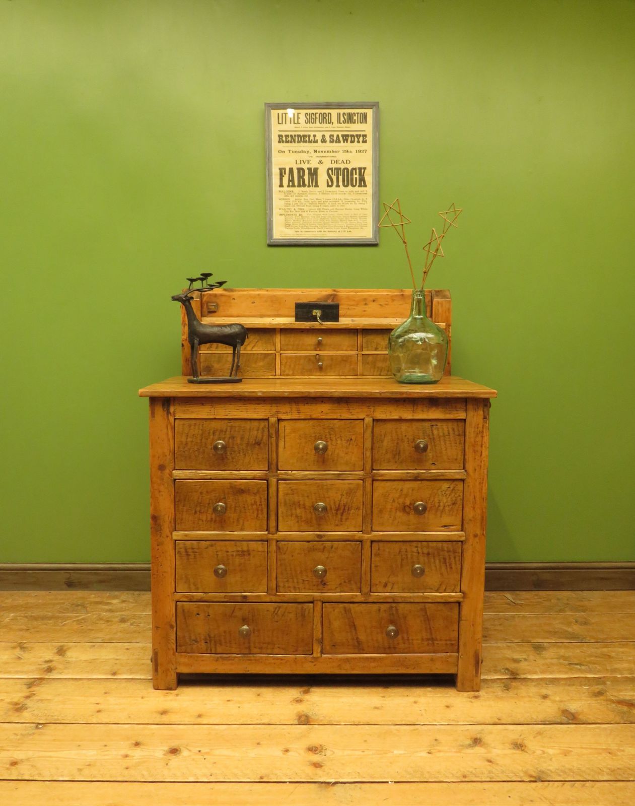 Large Handmade Pine Bank Of Drawers photo vinterior