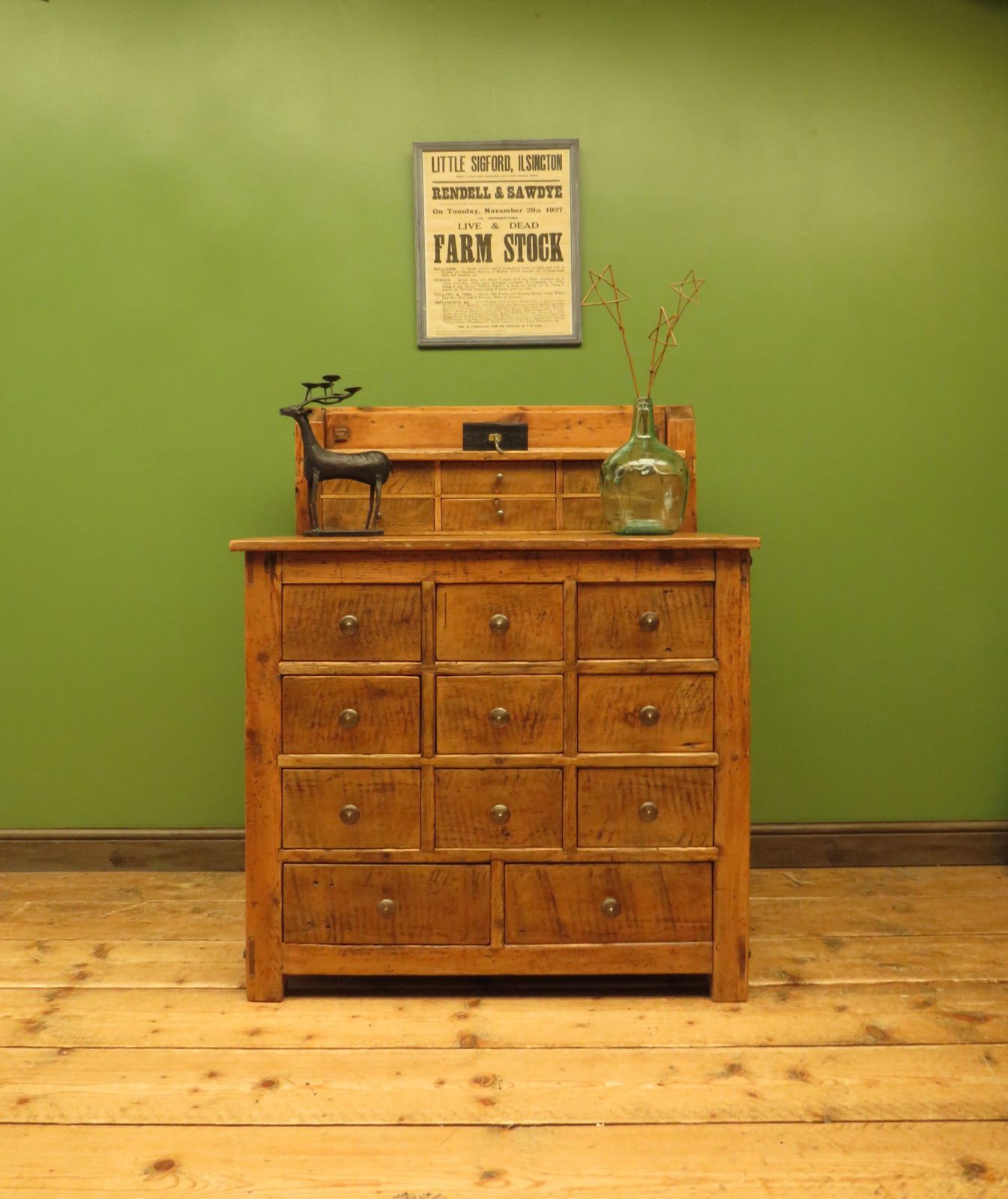 photo vinterior Large Handmade Pine Bank Of Drawers