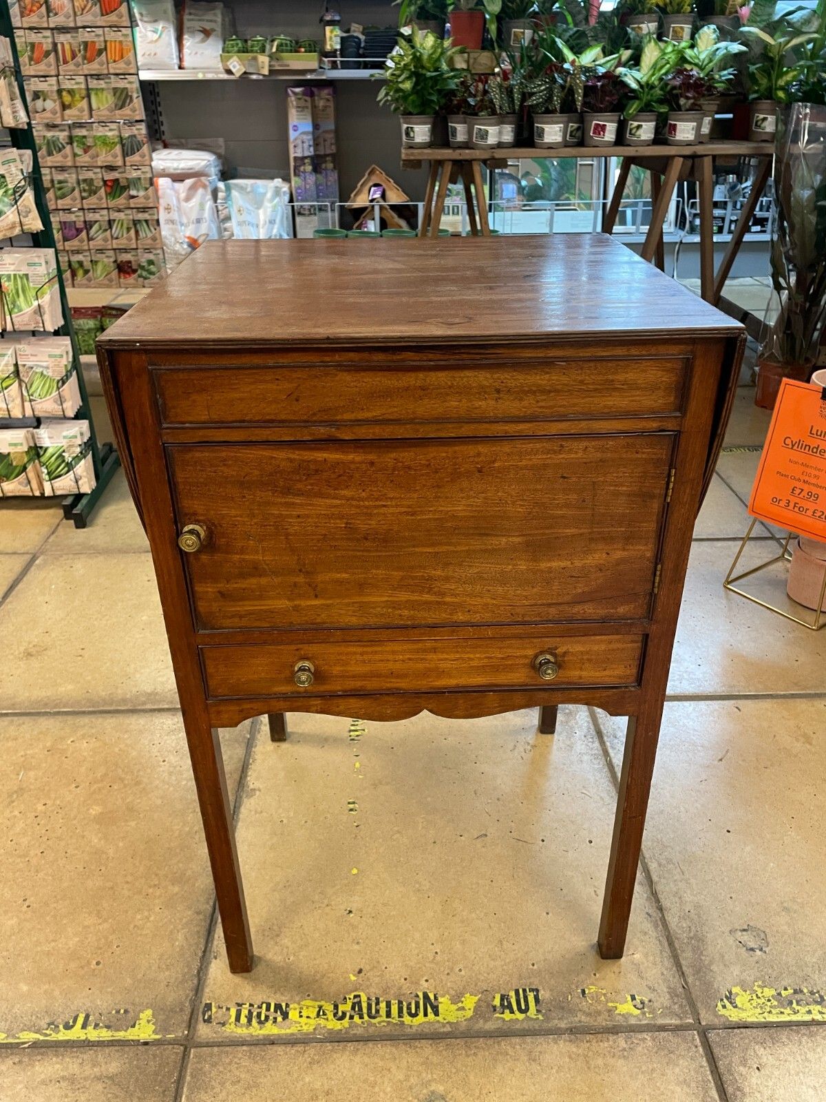 Georgian Original Antique Mahogany Washstand With Cupboard & Hinged Top photo for sale