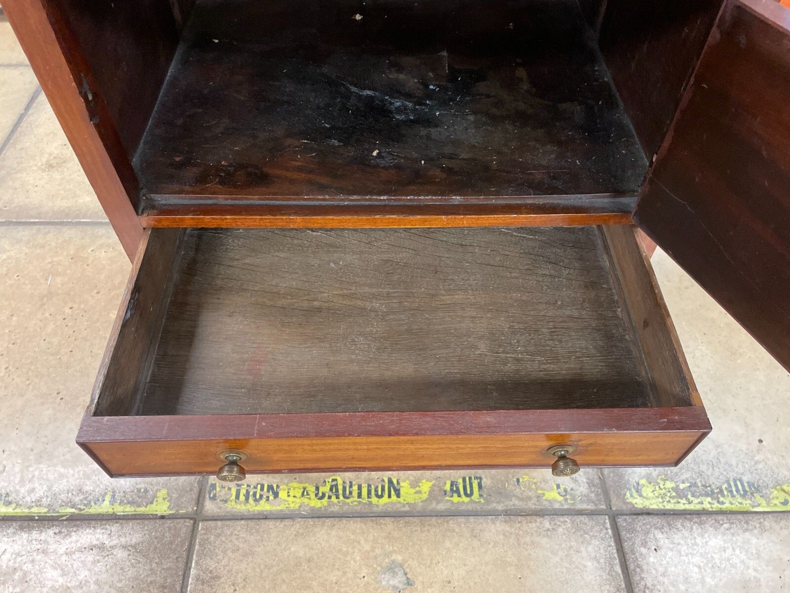 photo for sale Georgian Original Antique Mahogany Washstand With Cupboard & Hinged Top