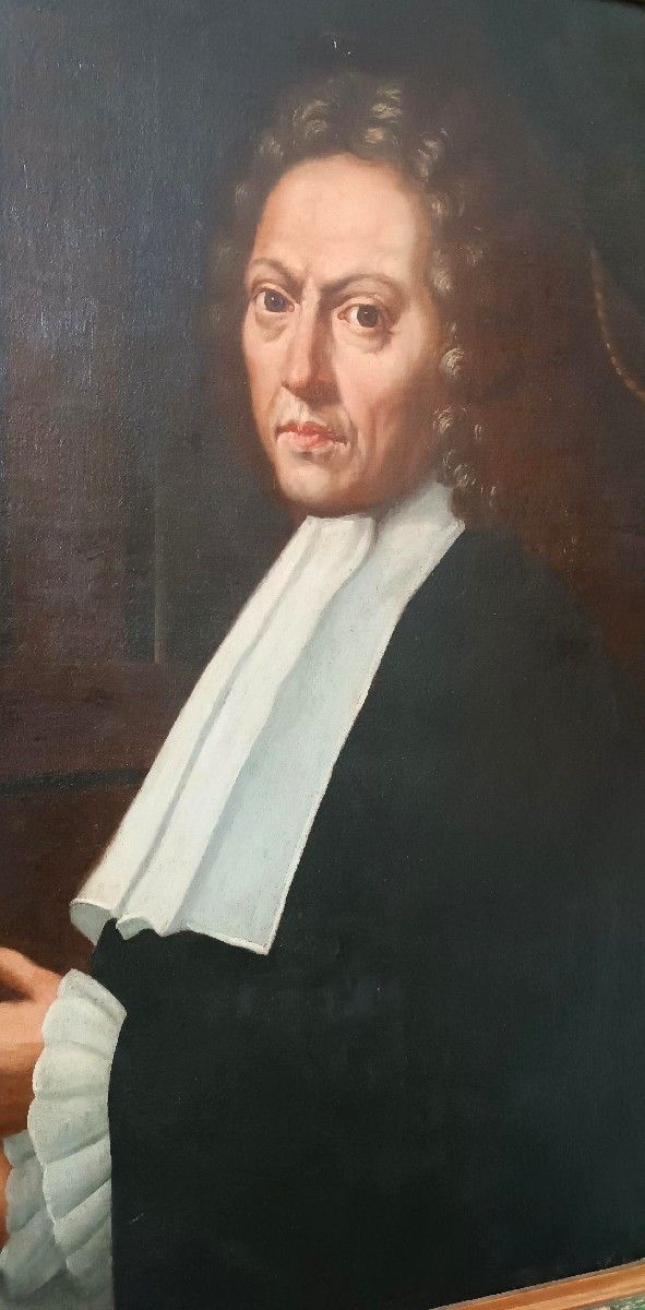 Antique Painting Portrait Of Magistrate Late 17th Early 18th Century photo vinterior