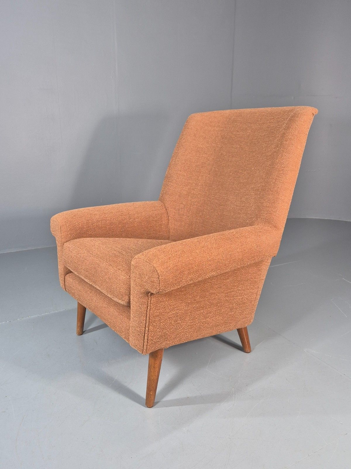 Mid Century Lounge Chair Danish 1960s New Upholstery Retro Teak Leg Eb11020 Mnor