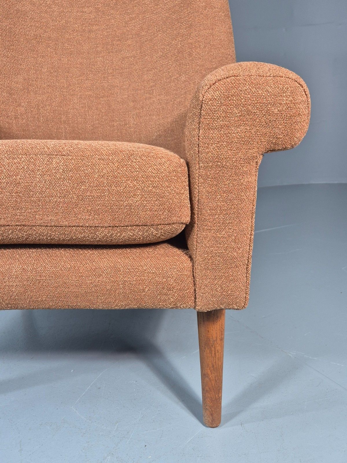 Mid Century Lounge Chair Danish 1960s New Upholstery Retro Teak Leg Eb11020 Mnor photo Furniture