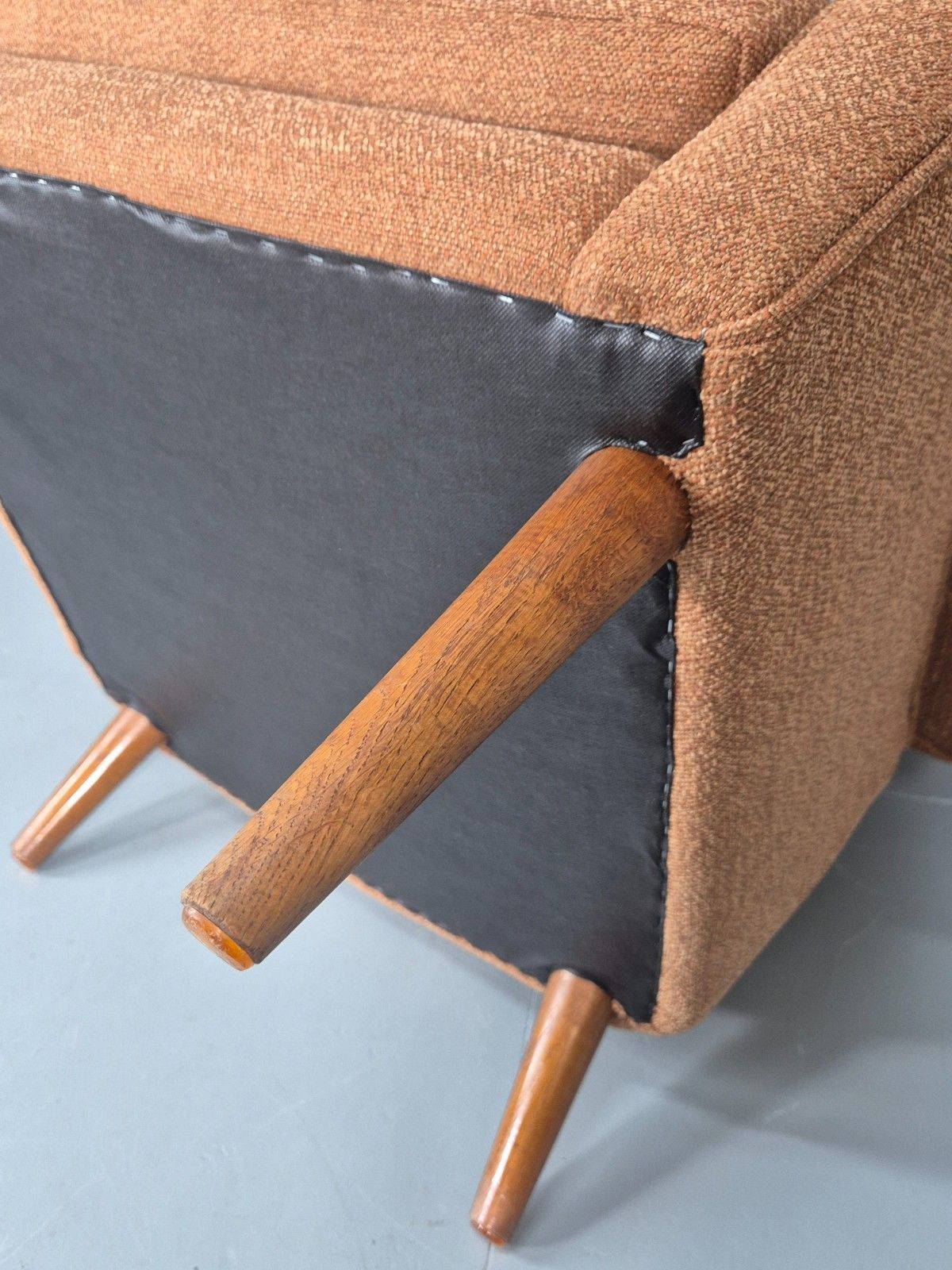 Mid Century Lounge Chair Danish 1960s New Upholstery Retro Teak Leg Eb11020 Mnor photo vintage
