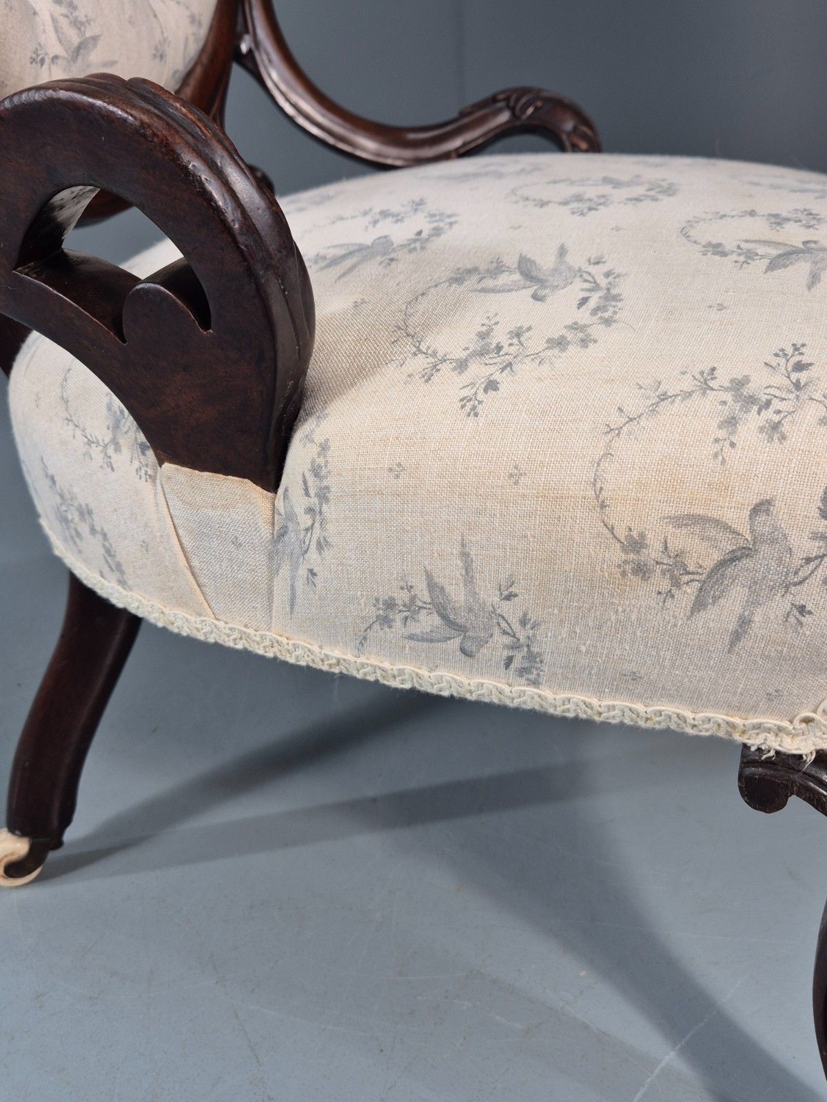 Victorian Balloon Back Nursing Chair Mahogany Carved Frame 1880s Eb10989 Vcar photo vinterior