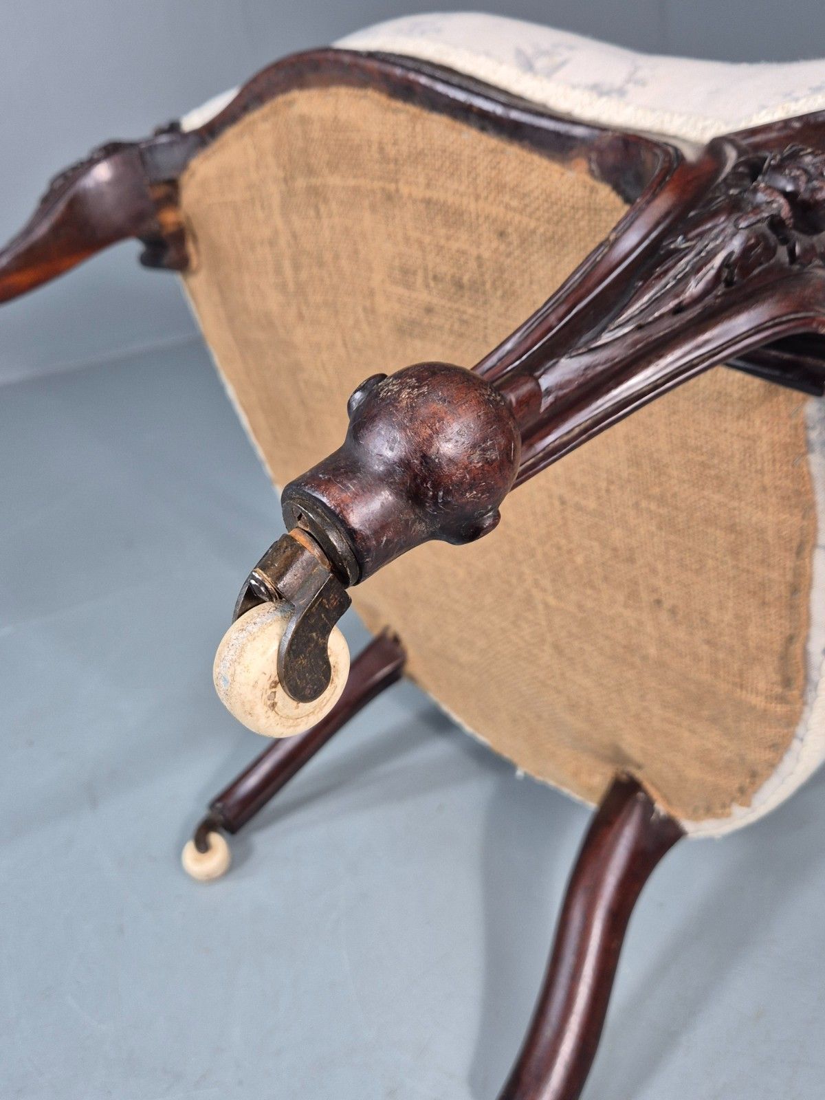 photo buy Victorian Balloon Back Nursing Chair Mahogany Carved Frame 1880s Eb10989 Vcar
