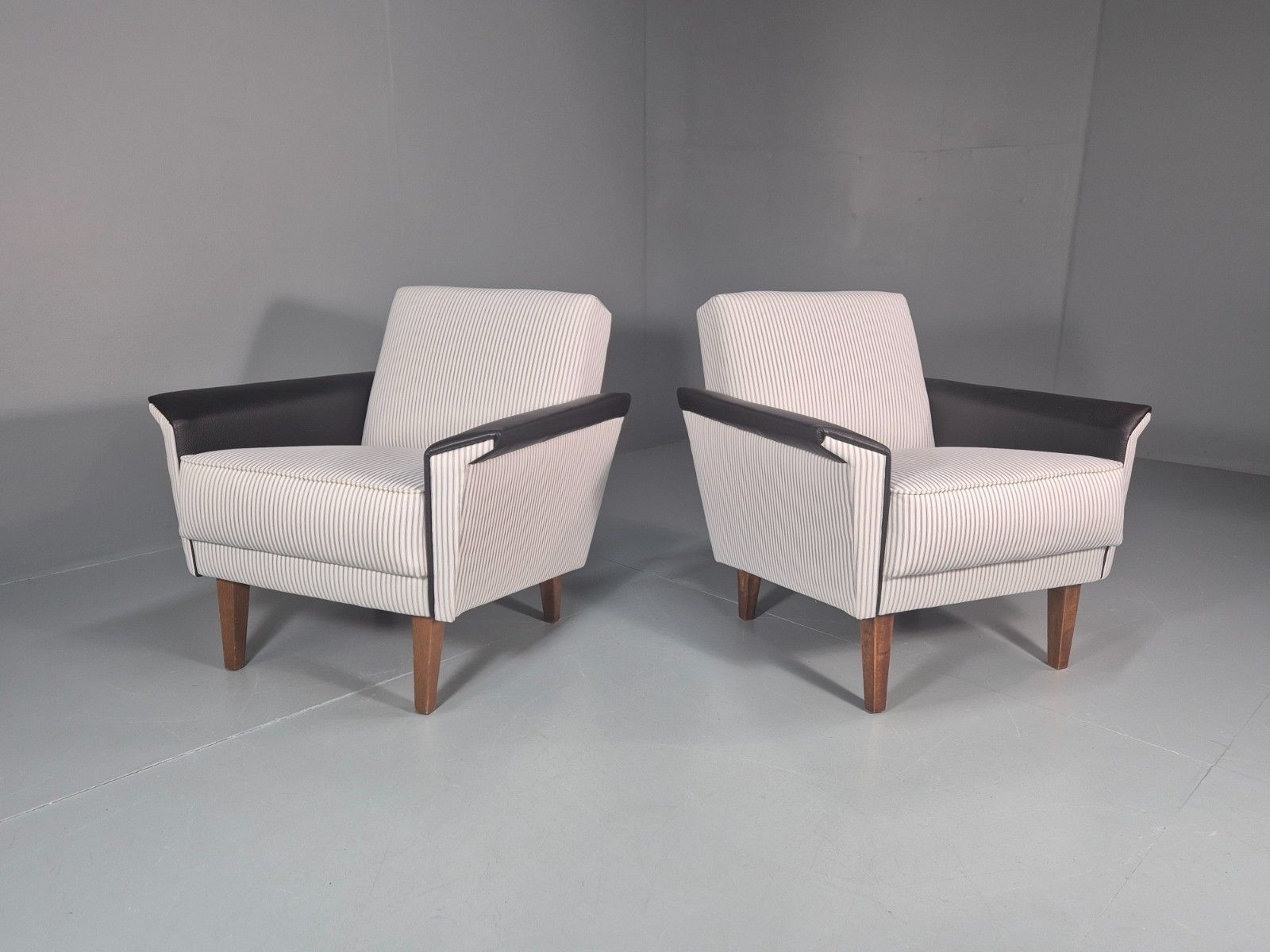 2 Mid Century Lounge Chairs Vintage Danish 1950s New Upholstery  Eb10982 Mnor