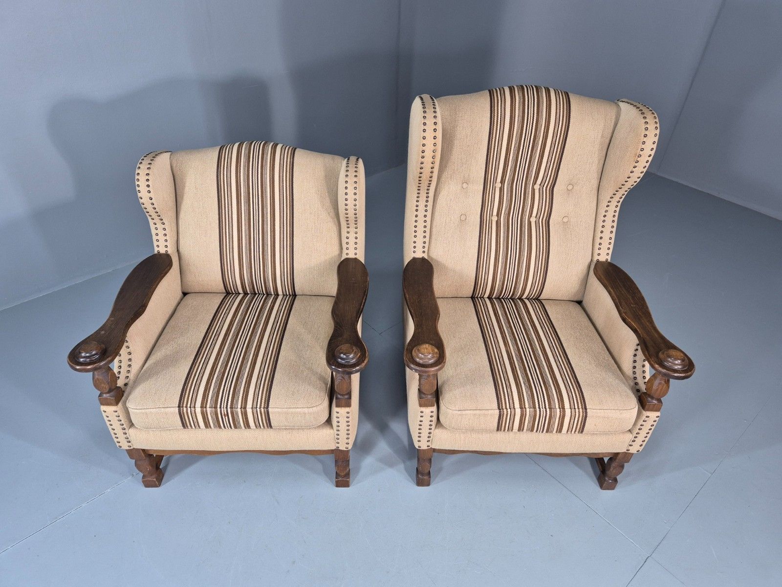 2 Retro Lounge Chairs Danish 1970s Design Kjaernulf Stylings  Eb10781 Vclo photo for sale
