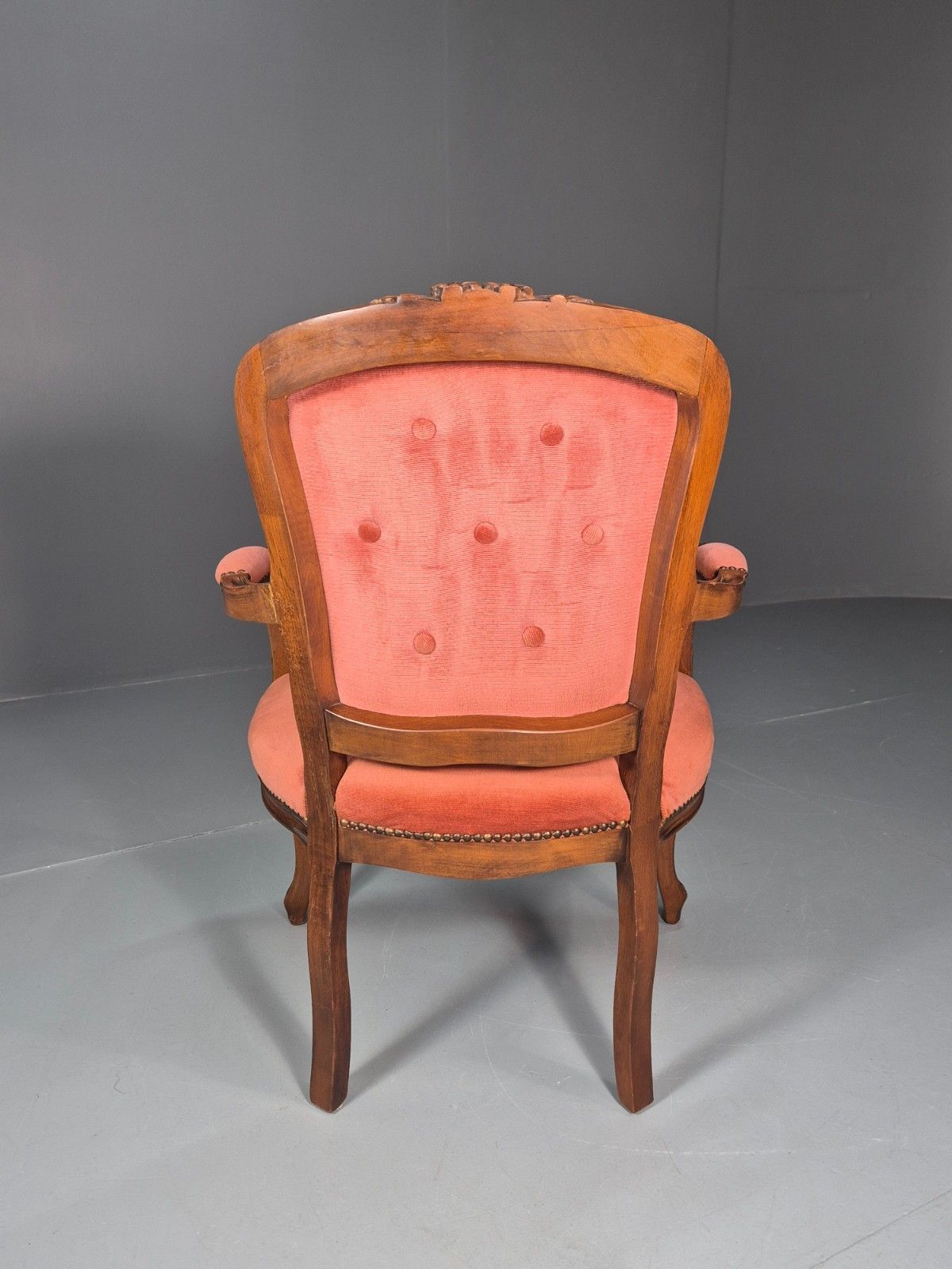 photo furniture Vintage Rococo Lounge Chair Danish 1970s Reproduction Salmon Pink Eb10773 Vclo