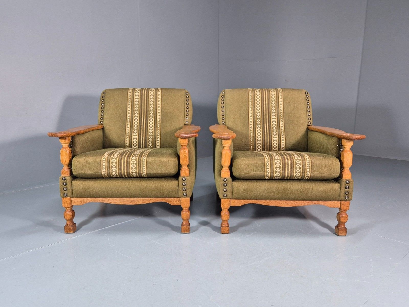 2 Kjaernulf Lounge Chairs Retro 1970s Green Light Oak Retro Eb10750 Vclo photo 475.0