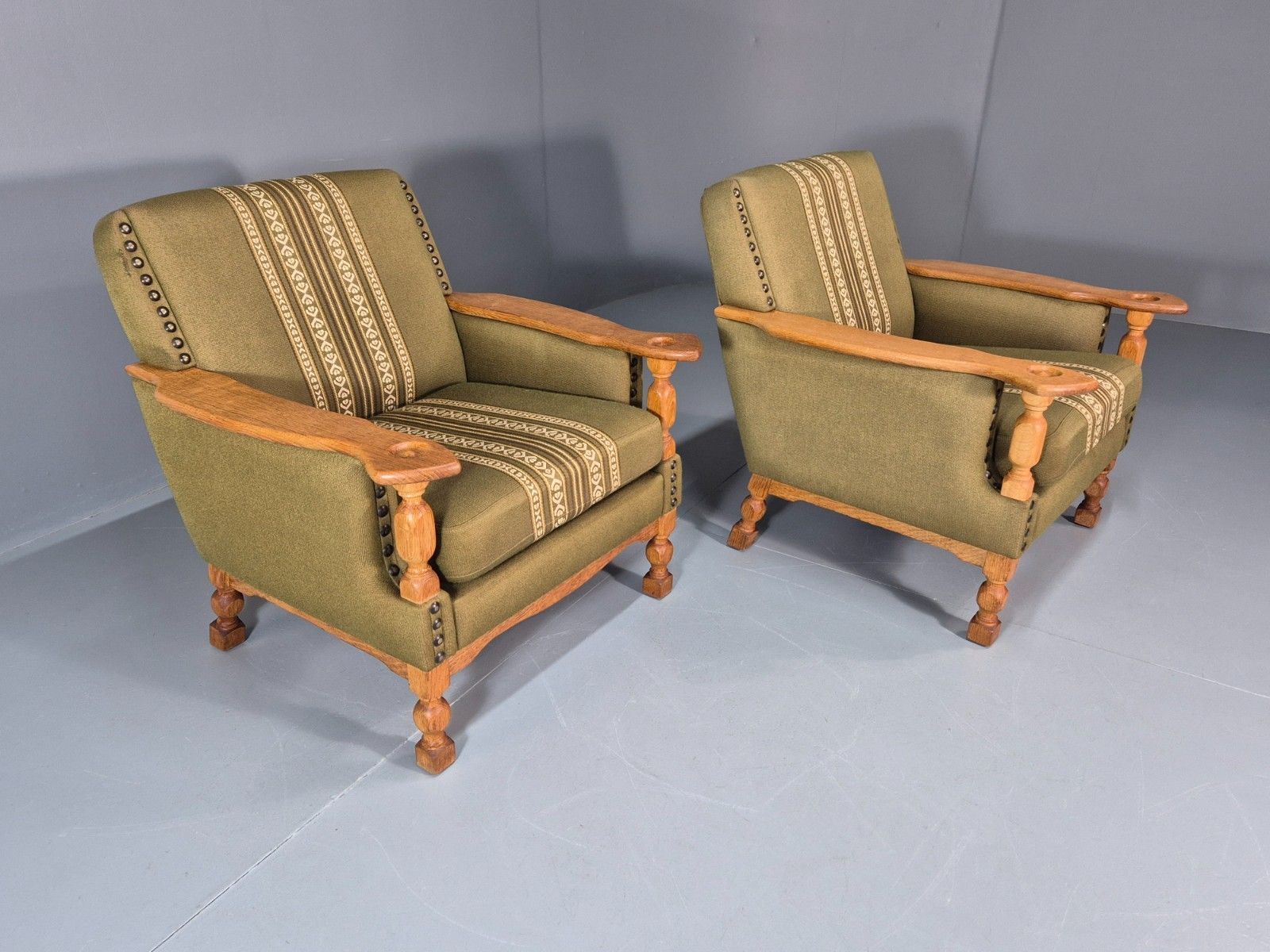 photo furniture 2 Kjaernulf Lounge Chairs Retro 1970s Green Light Oak Retro Eb10750 Vclo