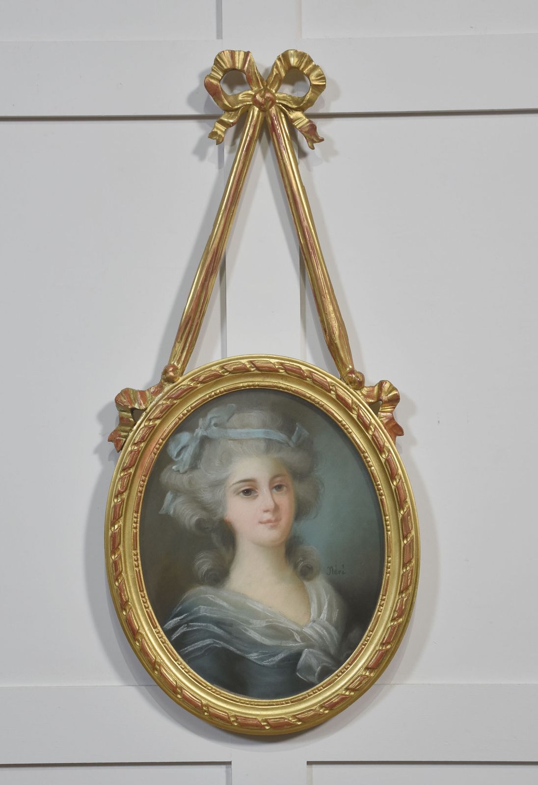 Refined Pair Of 19th Century French Pastel Portraits In Louis XVI Style Frames photo 1494.0