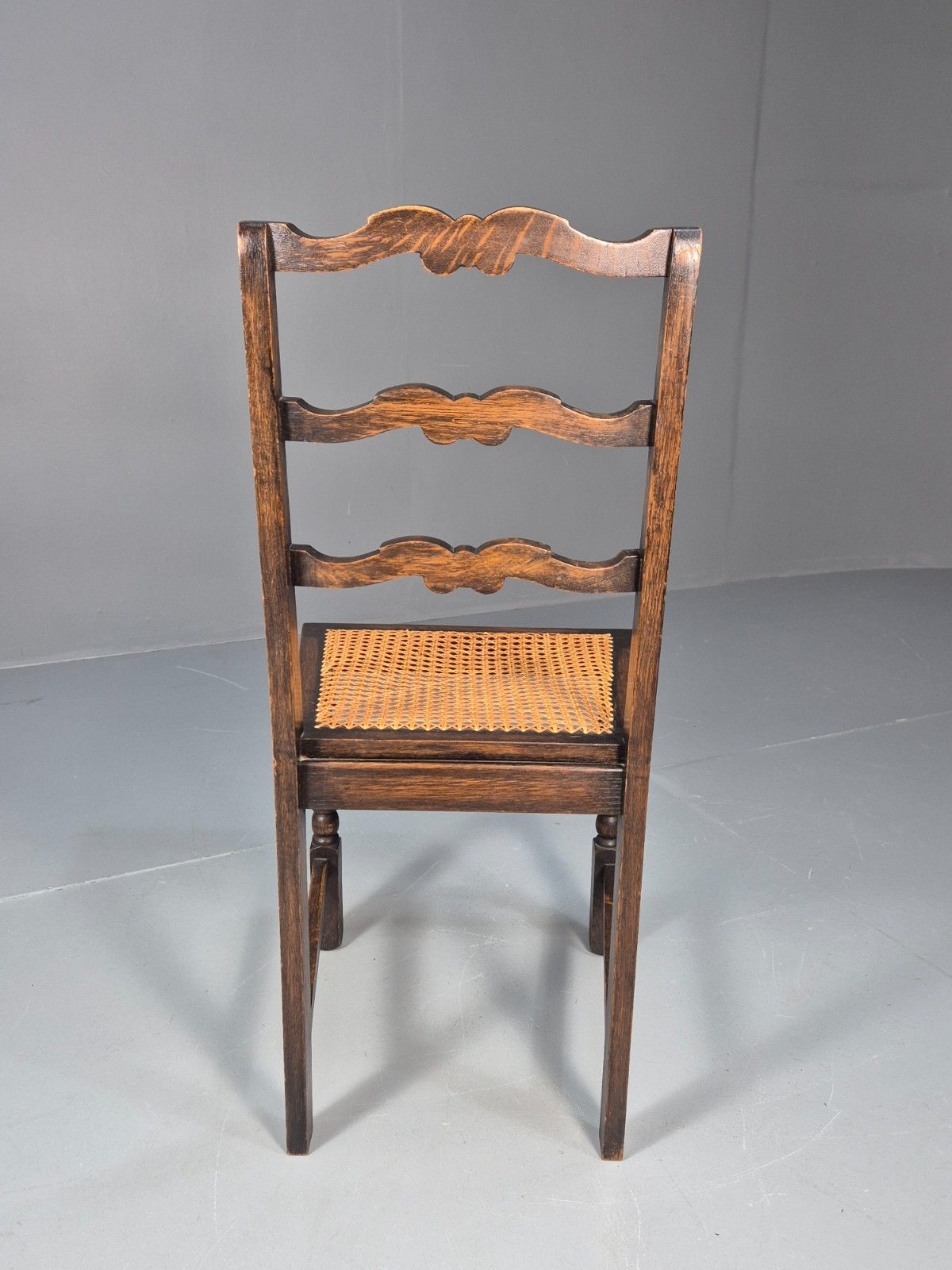 photo for sale Vintage Oak Dining Chair Cane Seat  1930s Antique Eb10700 Vber