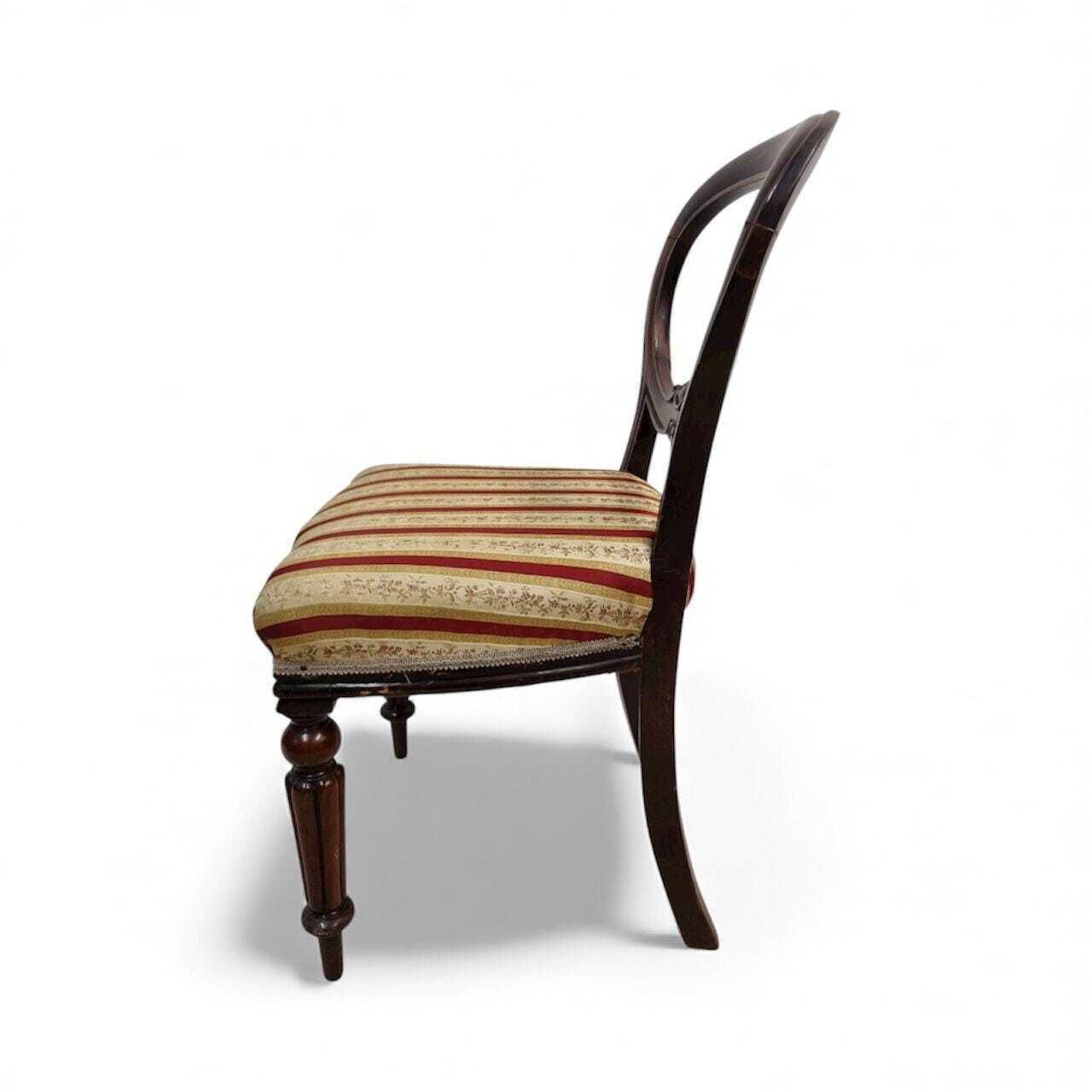 Antique Victorian Mahogany Balloon Back Chair / C.1880 / Free Delivery photo 189.0
