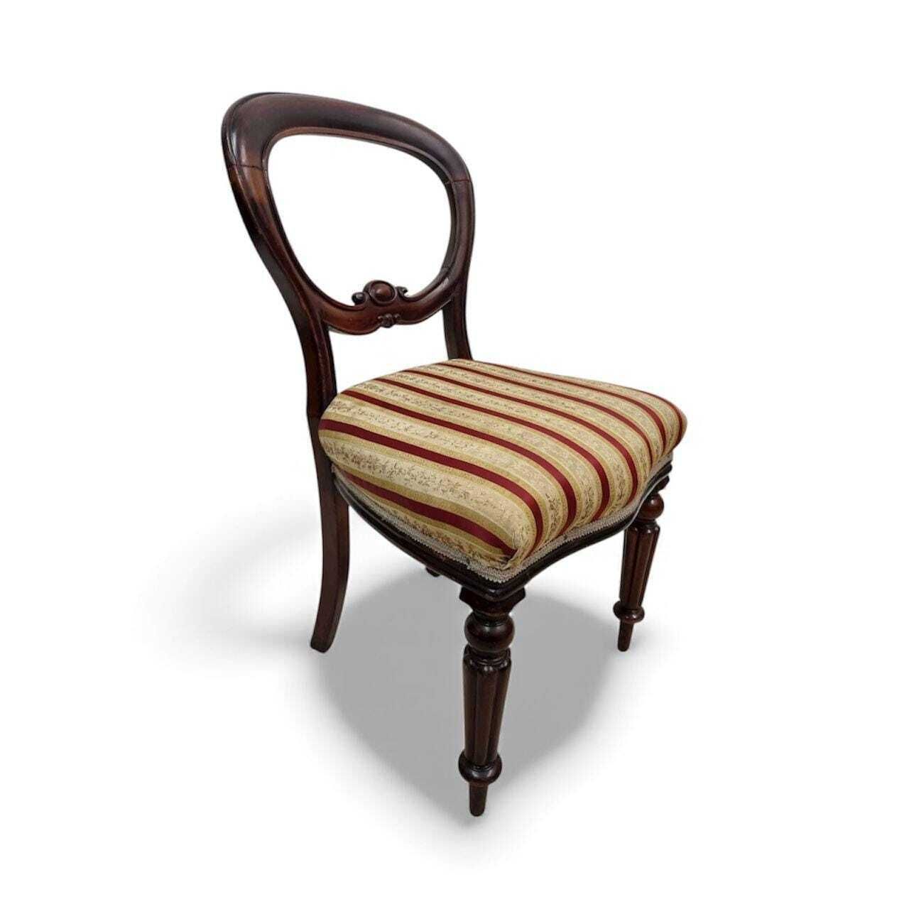 Antique Victorian Mahogany Balloon Back Chair / C.1880 / Free Delivery photo vinterior
