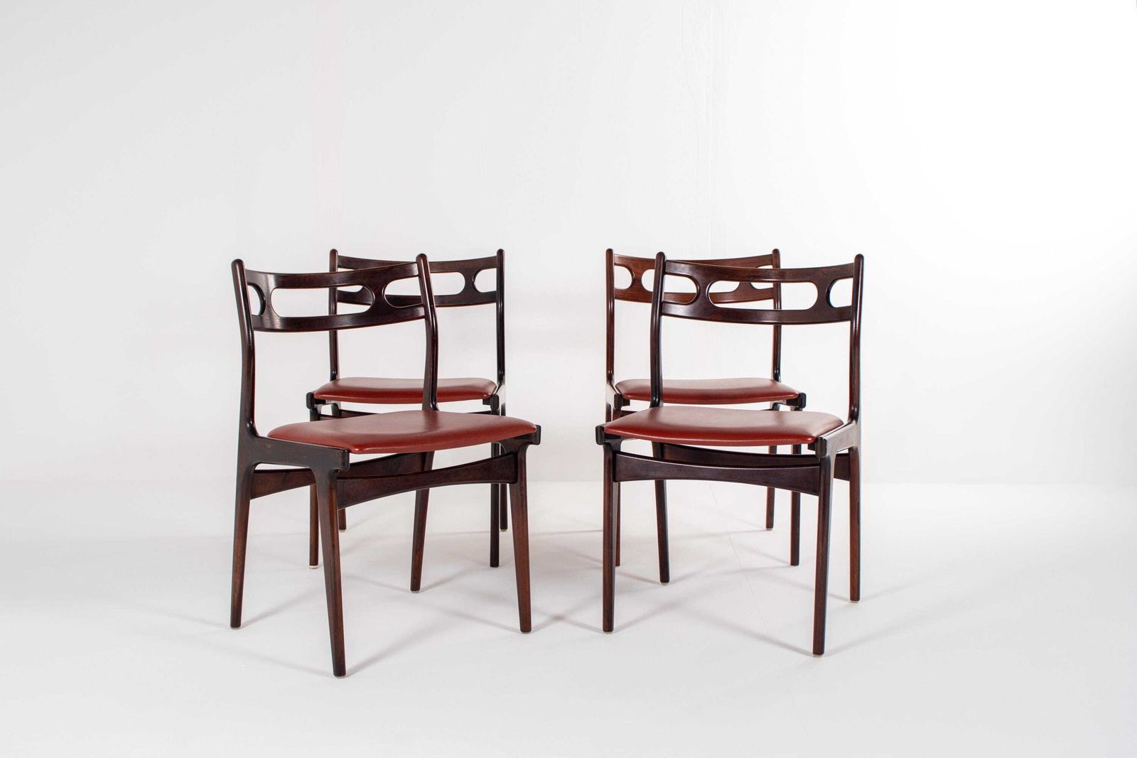 Set Of 4 Johannes Andersen Dining Chairs, Model 138, Rosewood, Denmark, 1960s