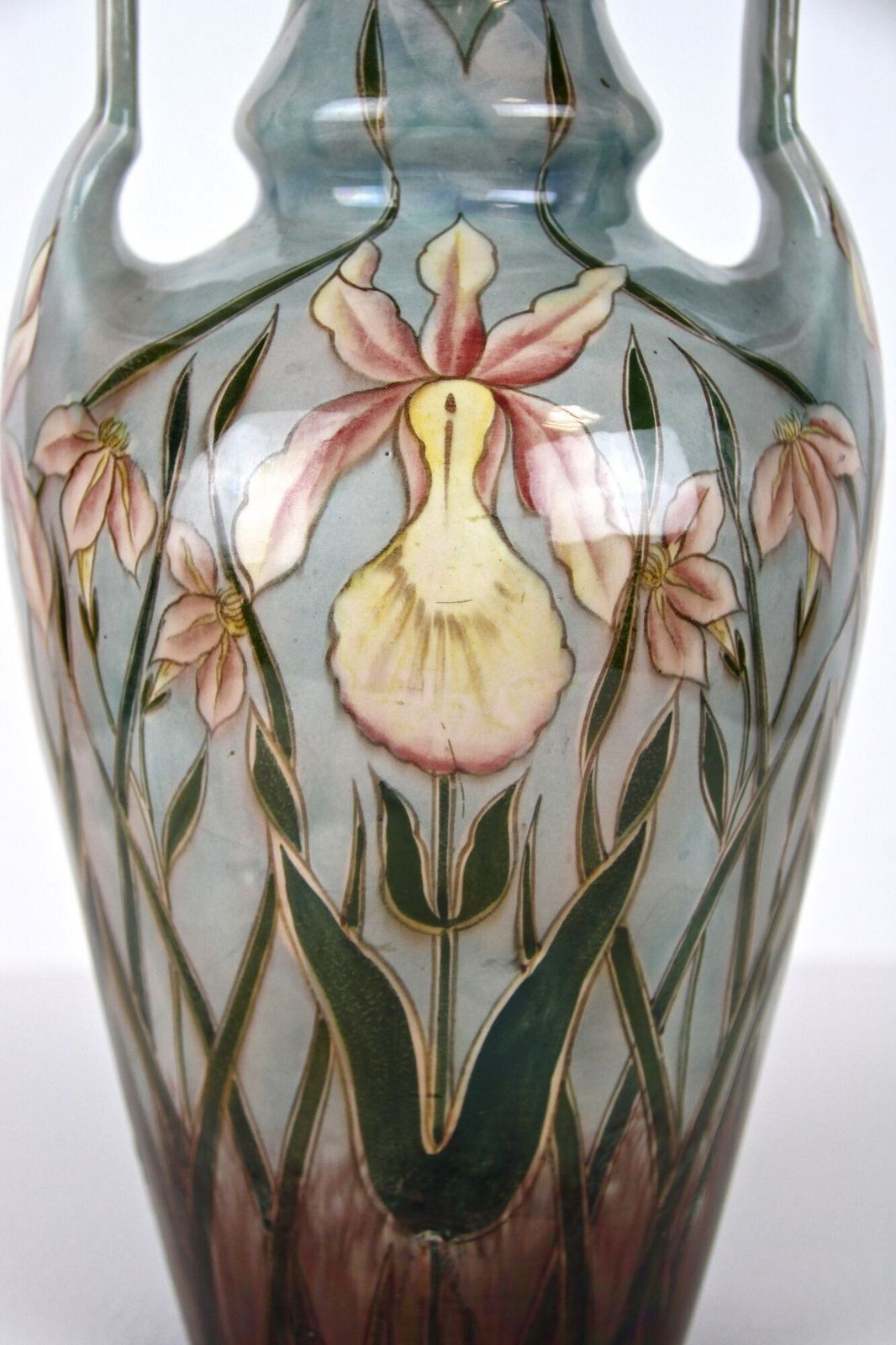 20th Century Art Nouveau Majolica Vase By Gerbing & Stephan, At Ca. 1910 photo Home Decor