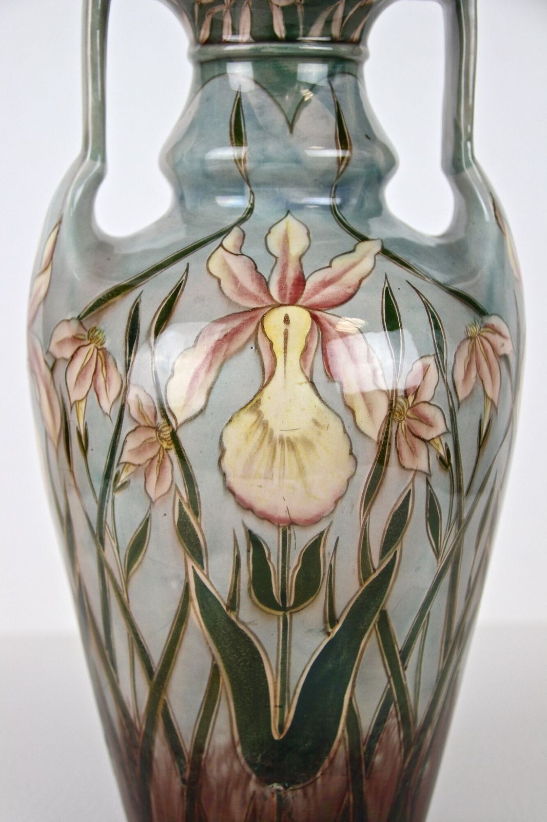 20th Century Art Nouveau Majolica Vase By Gerbing & Stephan, At Ca. 1910 photo 1390.0