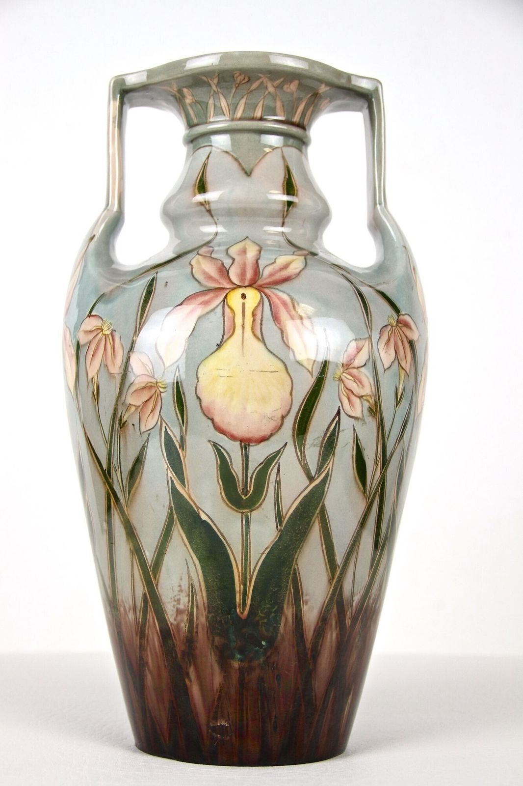 20th Century Art Nouveau Majolica Vase By Gerbing & Stephan, At Ca. 1910 photo buy