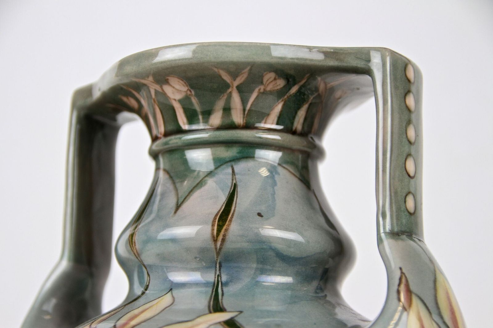 photo for sale 20th Century Art Nouveau Majolica Vase By Gerbing & Stephan, At Ca. 1910