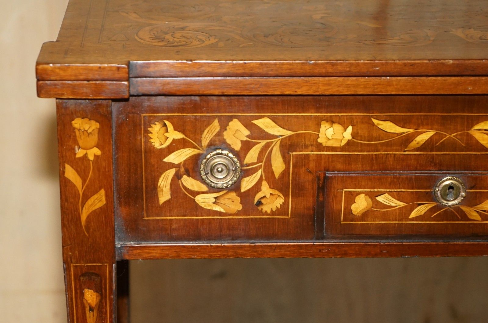 Fully Restored Circa 1800 Dutch Marquetry Inlaid Chess Poker Games Cards Table photo Furniture