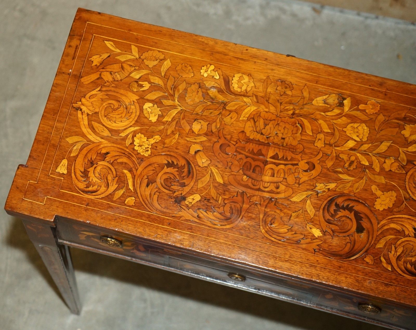 Fully Restored Circa 1800 Dutch Marquetry Inlaid Chess Poker Games Cards Table photo vintage
